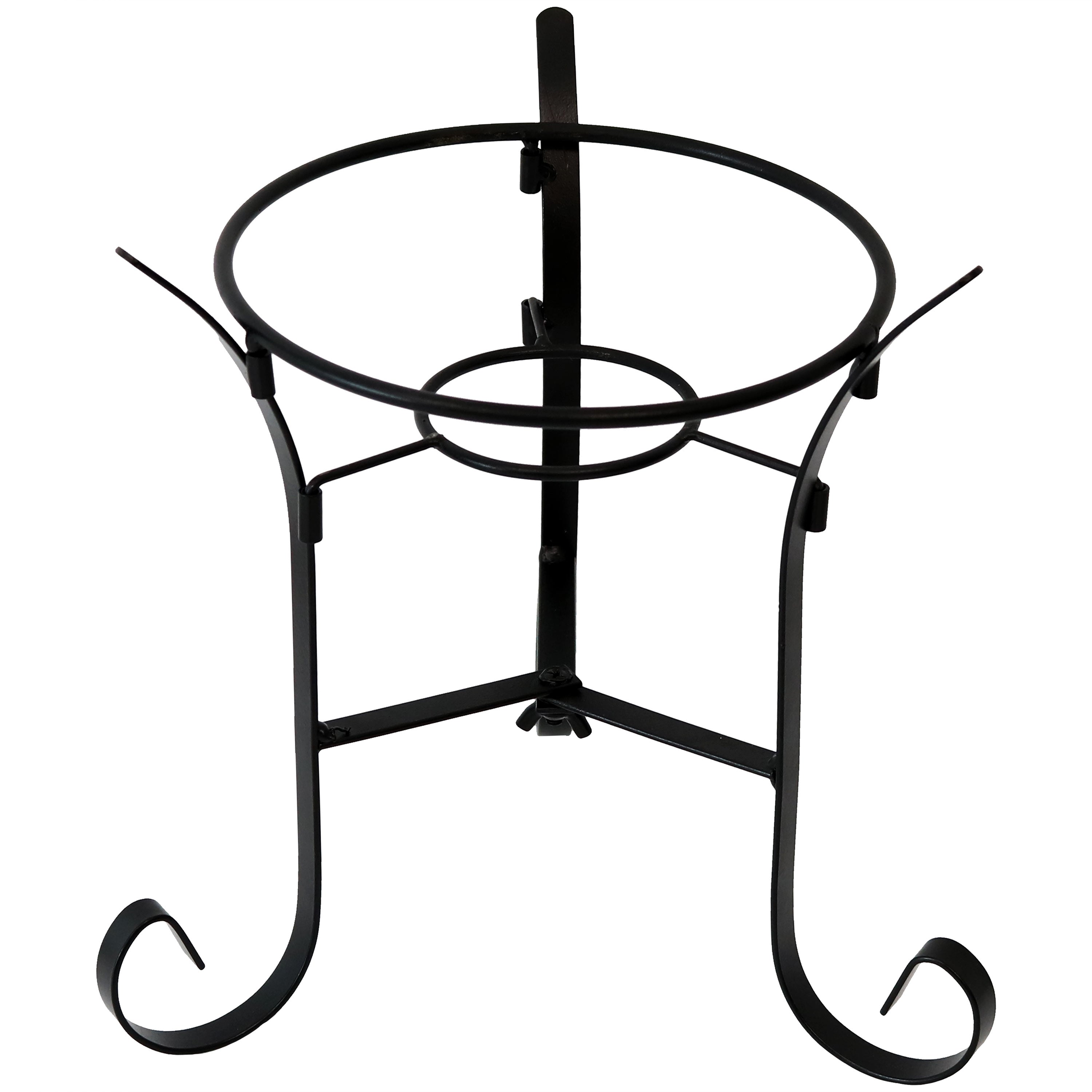 Sunnydaze Black Steel Traditional Style Gazing Globe Stand - 9 Inch Garden Decor for Outdoor Patio, Lawn & Yard Decoration | Perfect for Landscaping, Flower Beds & Backyard Ornaments