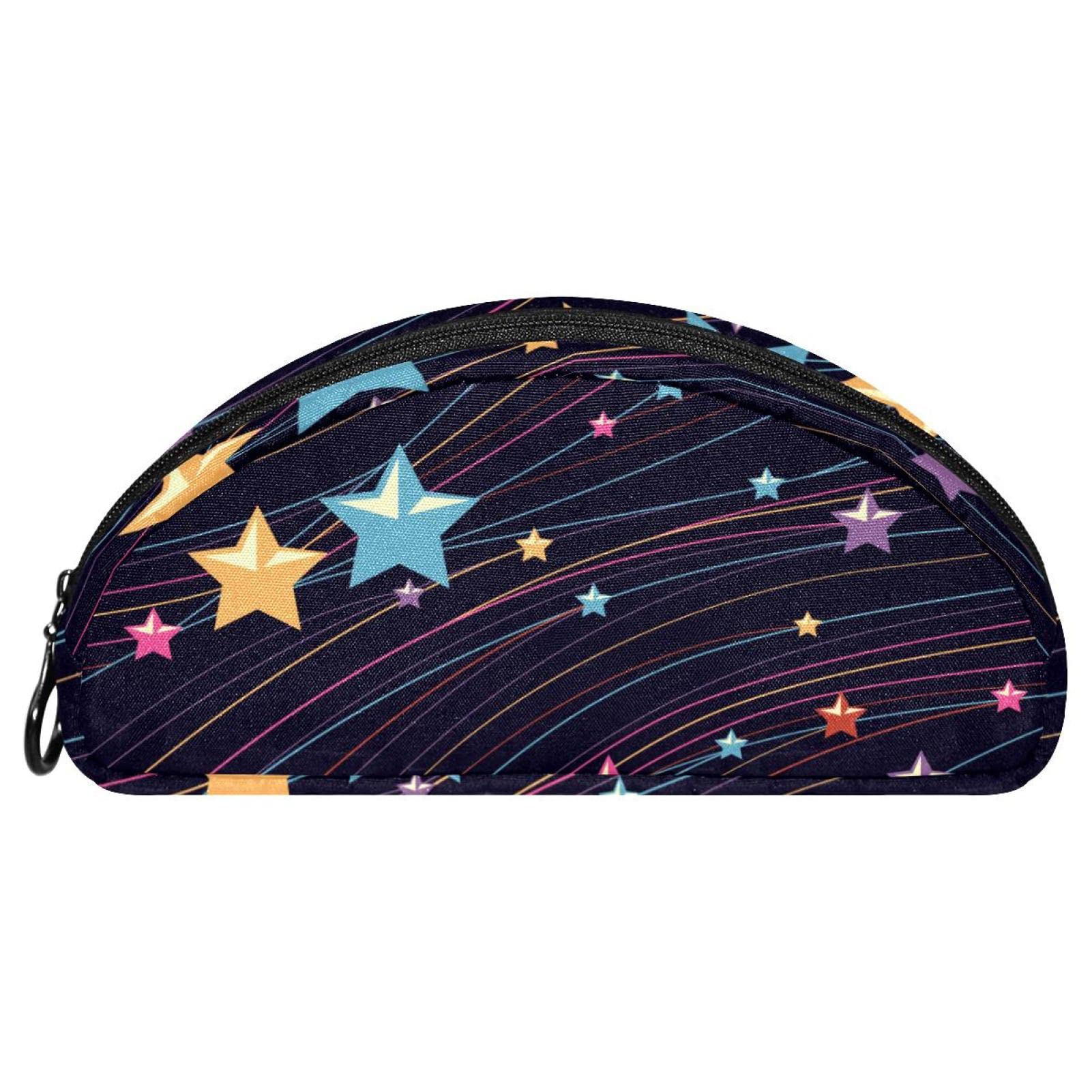 Colorful Star Pattern Soft Zipper Pencil Case - School Supplies Organizer for Pens, Pencils & Makeup | Perfect for Students, Office & Travel Accessories