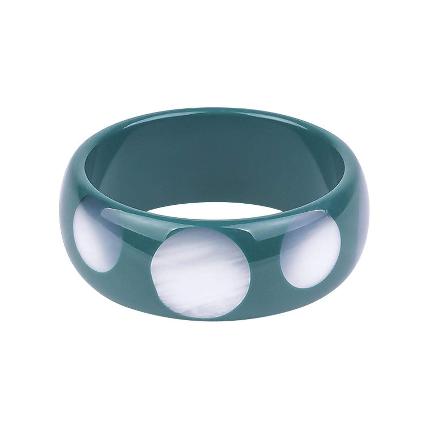 Stylish Brown Acrylic Resin Cuff Bracelet for Women - Wide Round Bangle with Spot Design, Simple Charm Jewelry for Party, Gift & Everyday Wear