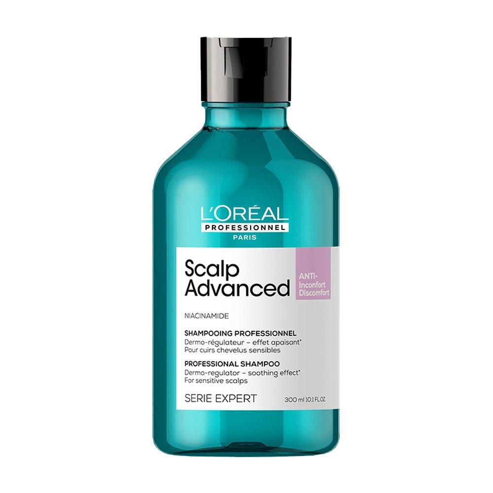 L'Oreal Professional Scalp Advanced Anti-Discomfort Dermo Regulator Shampoo 300ml - Soothes Itchy Scalp & Redness for Sensitive Skin - Perfect for Daily Hair Care & Scalp Treatment
