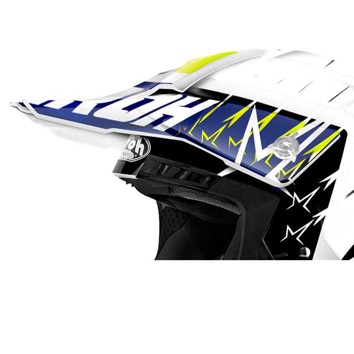 Airoh Peak Switch Startruck Motorcycle Helmet - Yellow, Blue, White - Lightweight & DOT Certified for Street Riding & Commuting