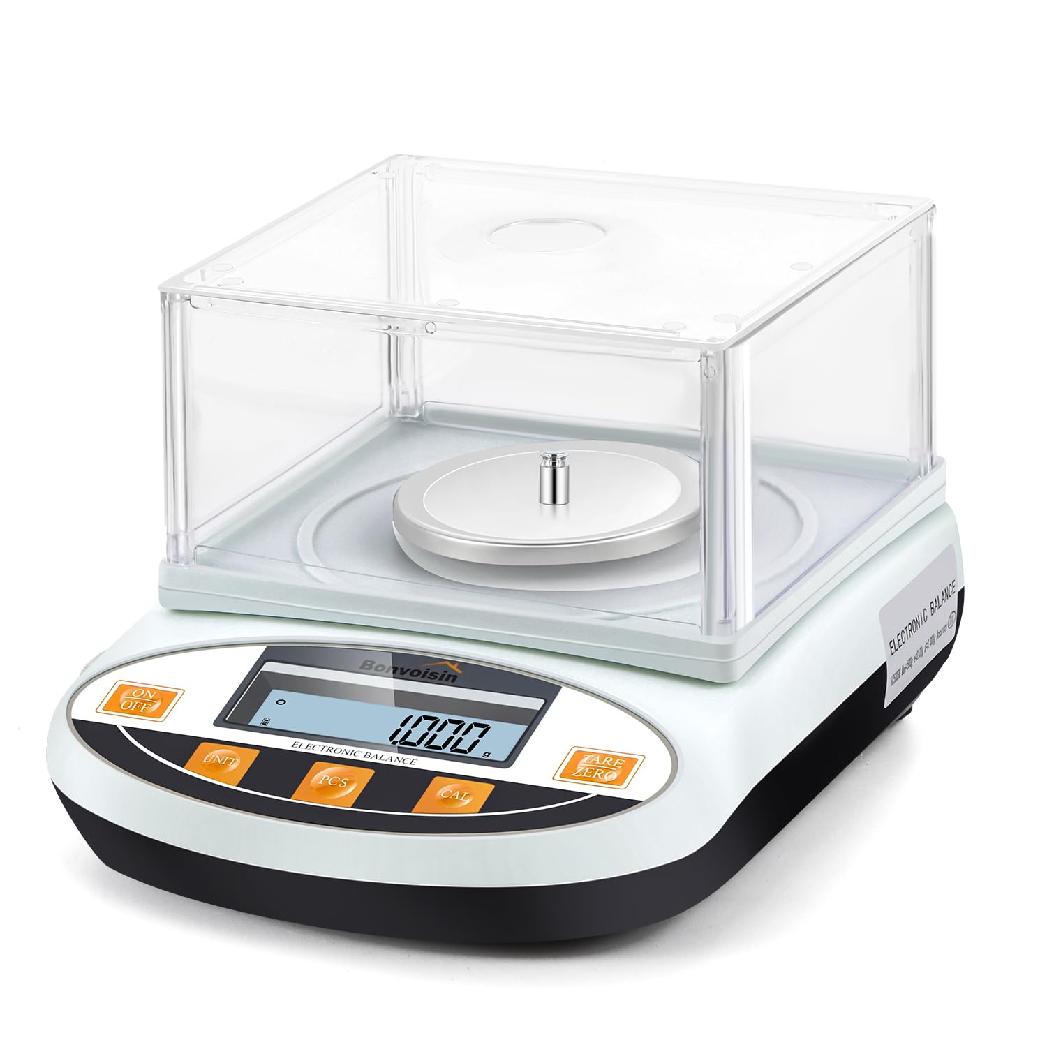 Bonvoisin 500g x 0.001g High Precision Analytical Balance - Digital Lab Scale for Scientific Research, Jewelry Weighing & Laboratory Use with Windshield | Accurate Milligram Measurement for Gold, Diamonds & Chemicals