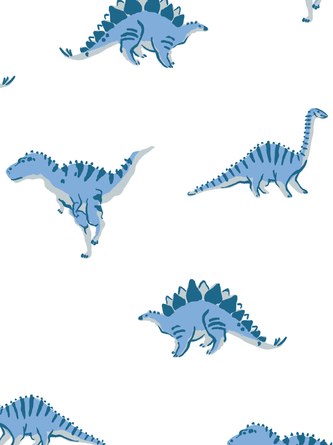 El Dorado Dinos Wallpaper by Tea Collection - Blue Dinosaur Themed Wallpaper for Kids Room Decor & Nursery Design