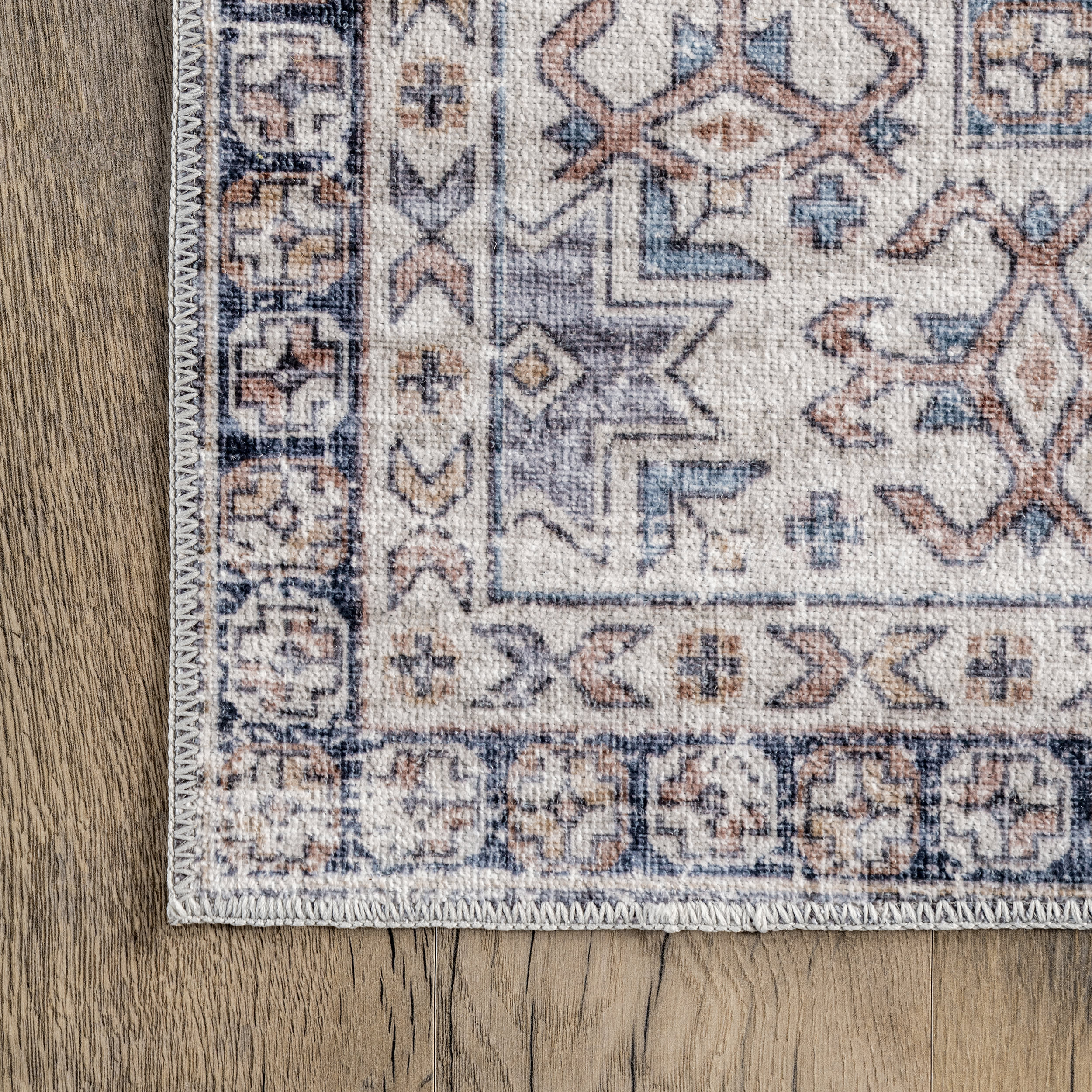 Allison Faded Washable Rug - Soft & Durable Blue Area Rug for Living Room, Bedroom, Nursery | Machine Washable & Stain Resistant | Perfect for Home Decor & High Traffic Areas