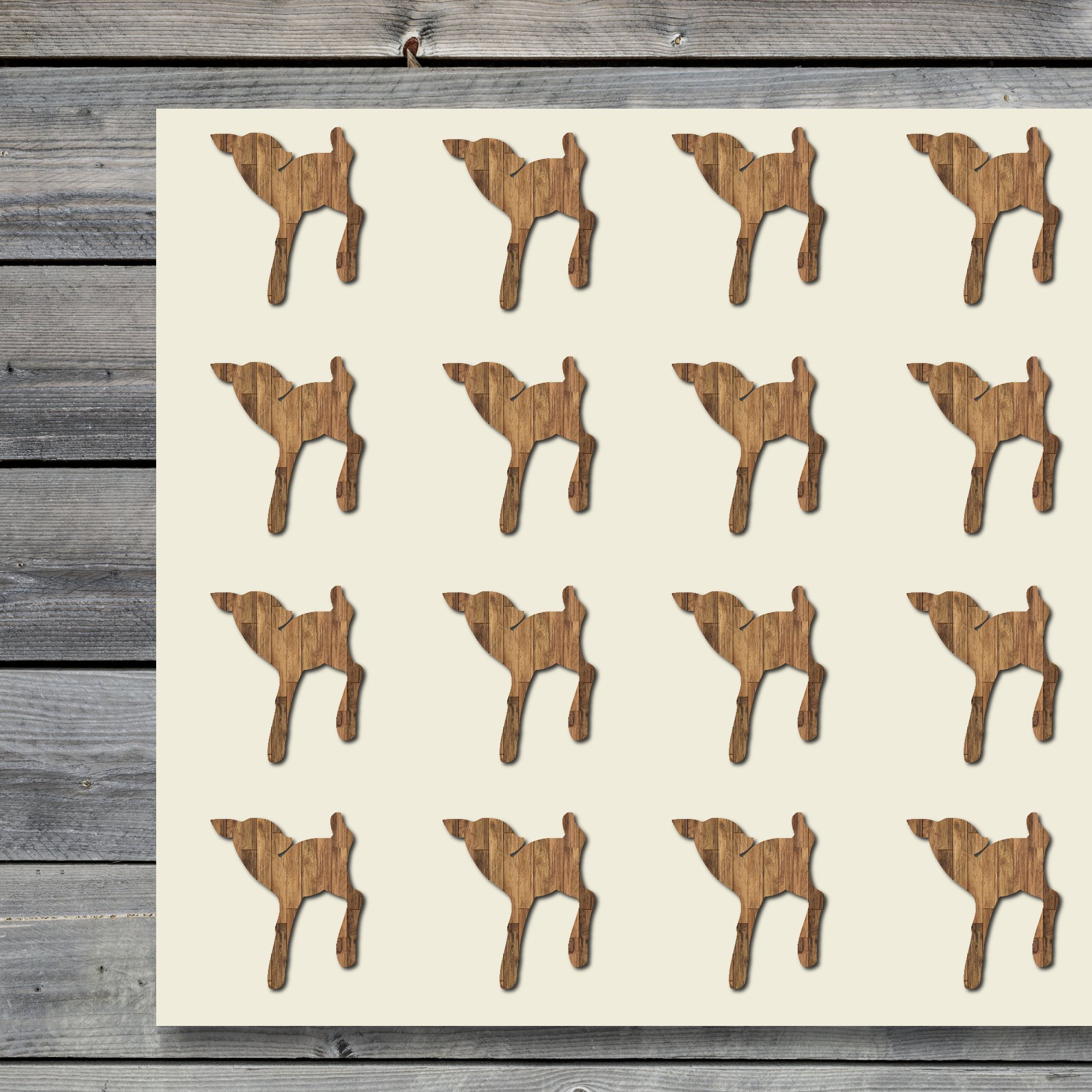 Deer Craft Stickers - 30 Pack 1.5 Inch Vinyl Decals for Scrapbooking, DIY Projects, Party Decorations, Seals & Gift Wrapping - Waterproof & Durable Adhesive (Item 1321115)