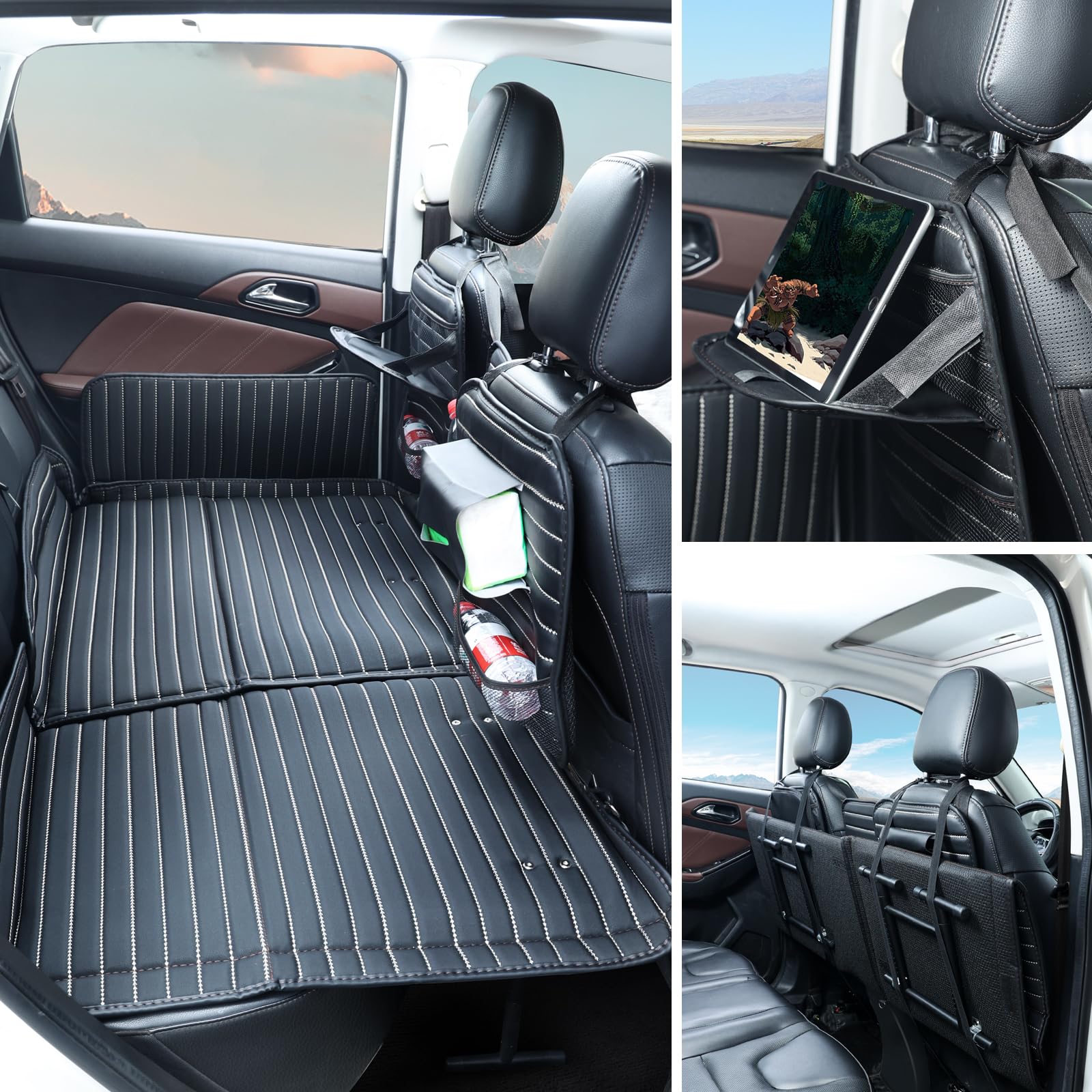 **Non-Inflatable Car Mattress for Camping & Travel - Foldable Backseat Bed for SUV, Truck, Car - Adjustable Bracket for Kids & Pets - Perfect for Road Trips, Outdoor Adventures & Pet Travel**