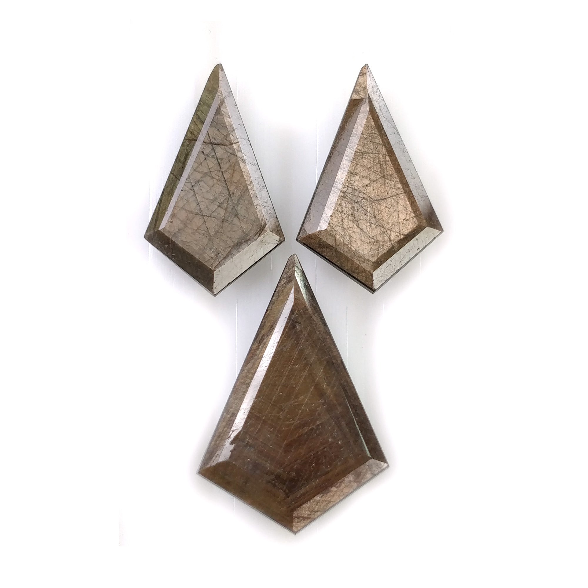 Natural Untreated Golden Brown Chocolate Sapphire Gemstone - 37.50cts Normal Cut, 23x14mm to 26x18mm (3 Pieces with Video) - Perfect for Jewelry Making, Engagement Rings & Collector's Specimens