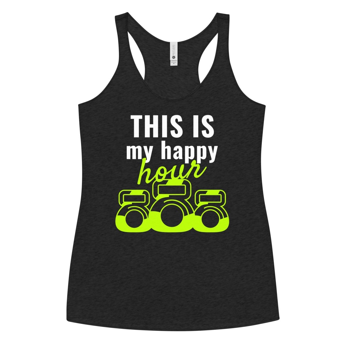 This Is My Happy Hour Women's Racerback Tank Top - Comfortable Workout & Yoga T-Shirt for Women - Perfect for Gym, Running, and Casual Wear