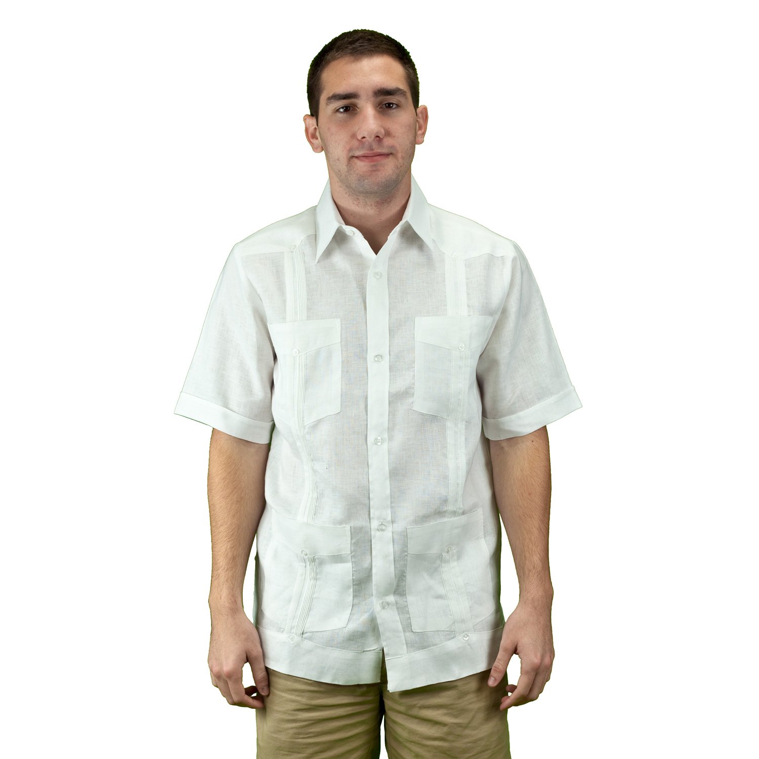 Stylish Men's Linen Guayabera Shirt - Cuban Style Short Sleeve Button Down for Summer, Beach & Casual Wear | Perfect for Vacations, Weddings & Tropical Events