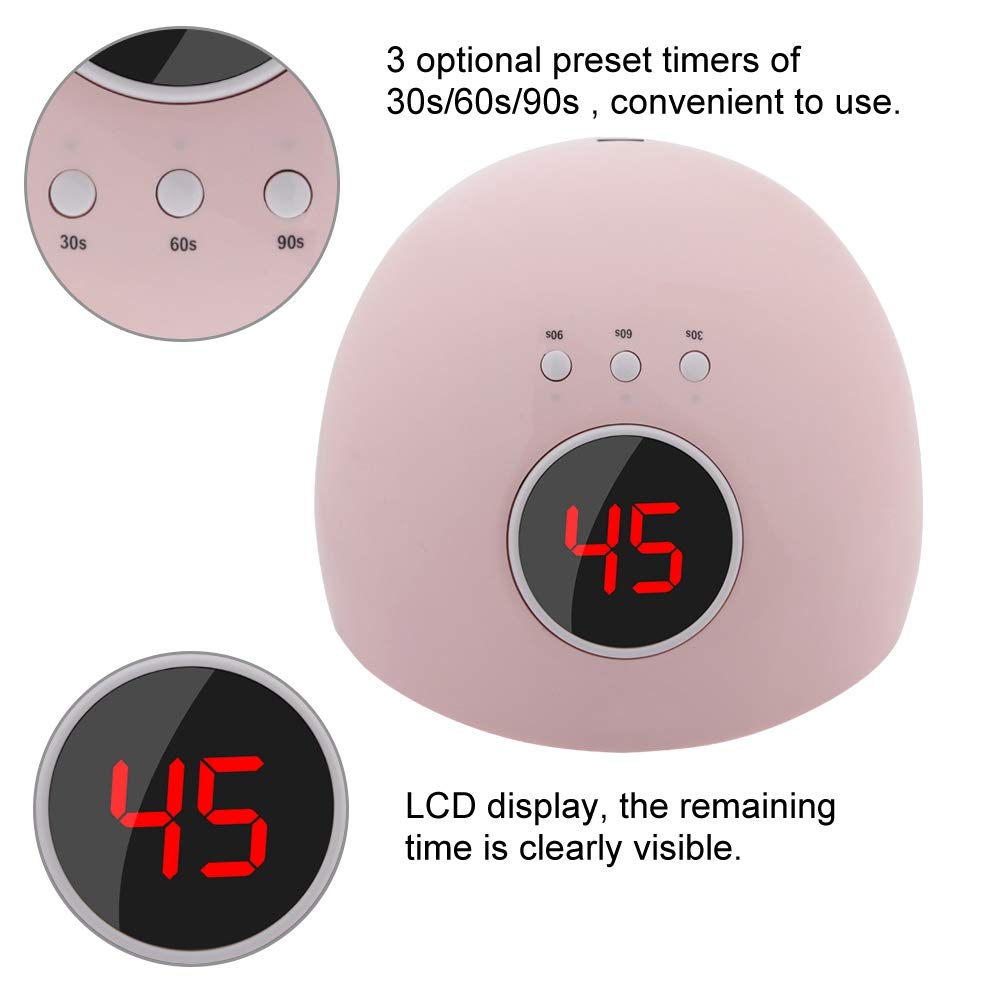 24W Professional Nail Dryer with LCD Display - UV & LED Dual Light Gel Polish Curing Lamp for Salon & Home Manicure | Fast Drying for Gel Nails, Acrylics & Dip Powder | Perfect for Nail Art, DIY Manicures & Professional Use