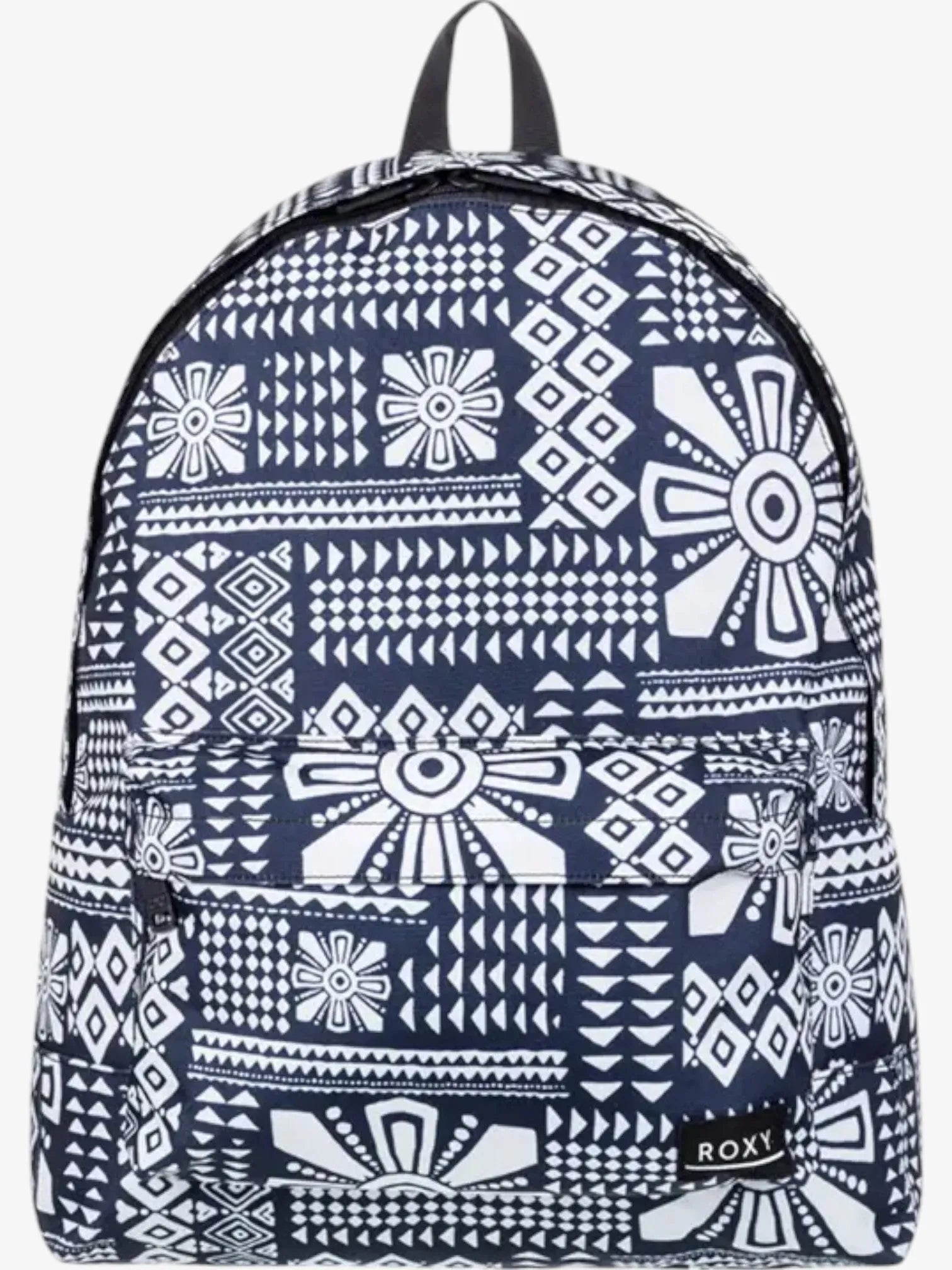 Roxy Sugar Baby Printed Backpack - Black & White Floral Design for School, Travel & Everyday Use