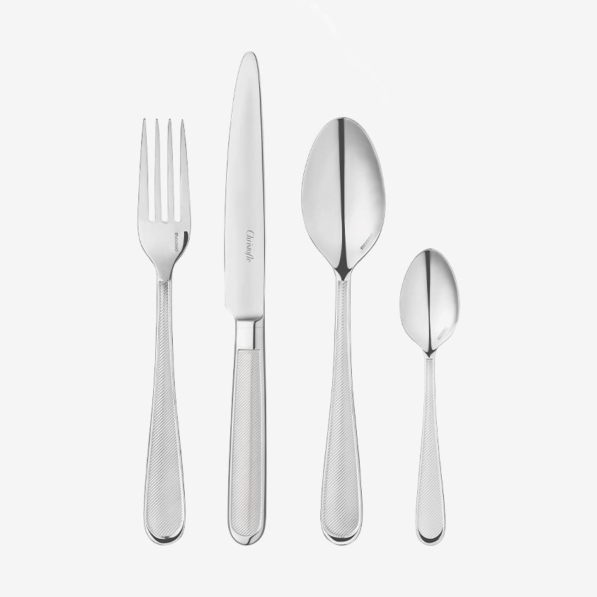 Christofle Concorde Flatware Set of 24 Pieces - Premium Stainless Steel Silverware for Fine Dining, Wedding Gifts & Luxury Table Settings
