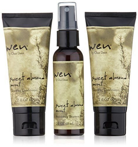 Sweet Almond Mint Cleansing Conditioner Travel Kit with Replenishing Treatment Mist – Sulfate-Free Hair Care for Dry & Damaged Hair – Perfect for Travel, Gym & On-The-Go Hydration