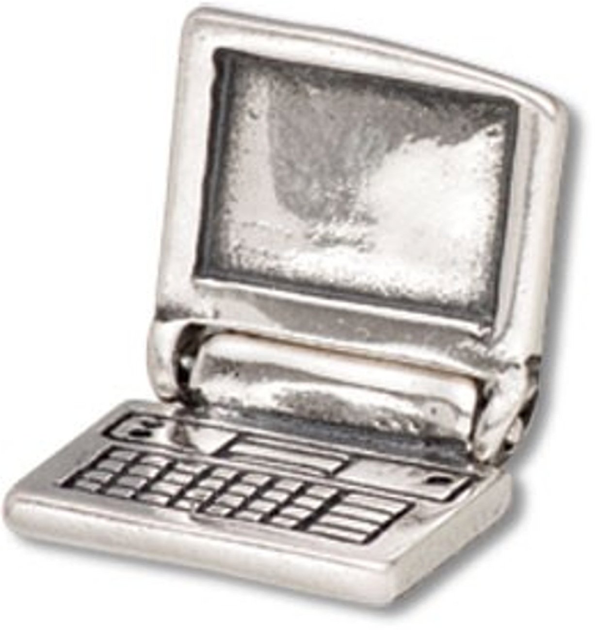 Sterling Silver 3D Opening Laptop Computer Charm - Perfect for Jewelry Making, Gift Giving, and Tech Enthusiasts