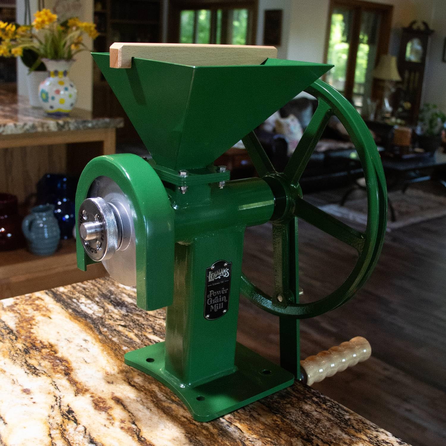 Lehman's Manual Grain Mill - Hand Crank Flour Grinder for Wheat, Corn, Rice & More | 6 Cup Capacity | Makes Fine Pastry Flour | 14