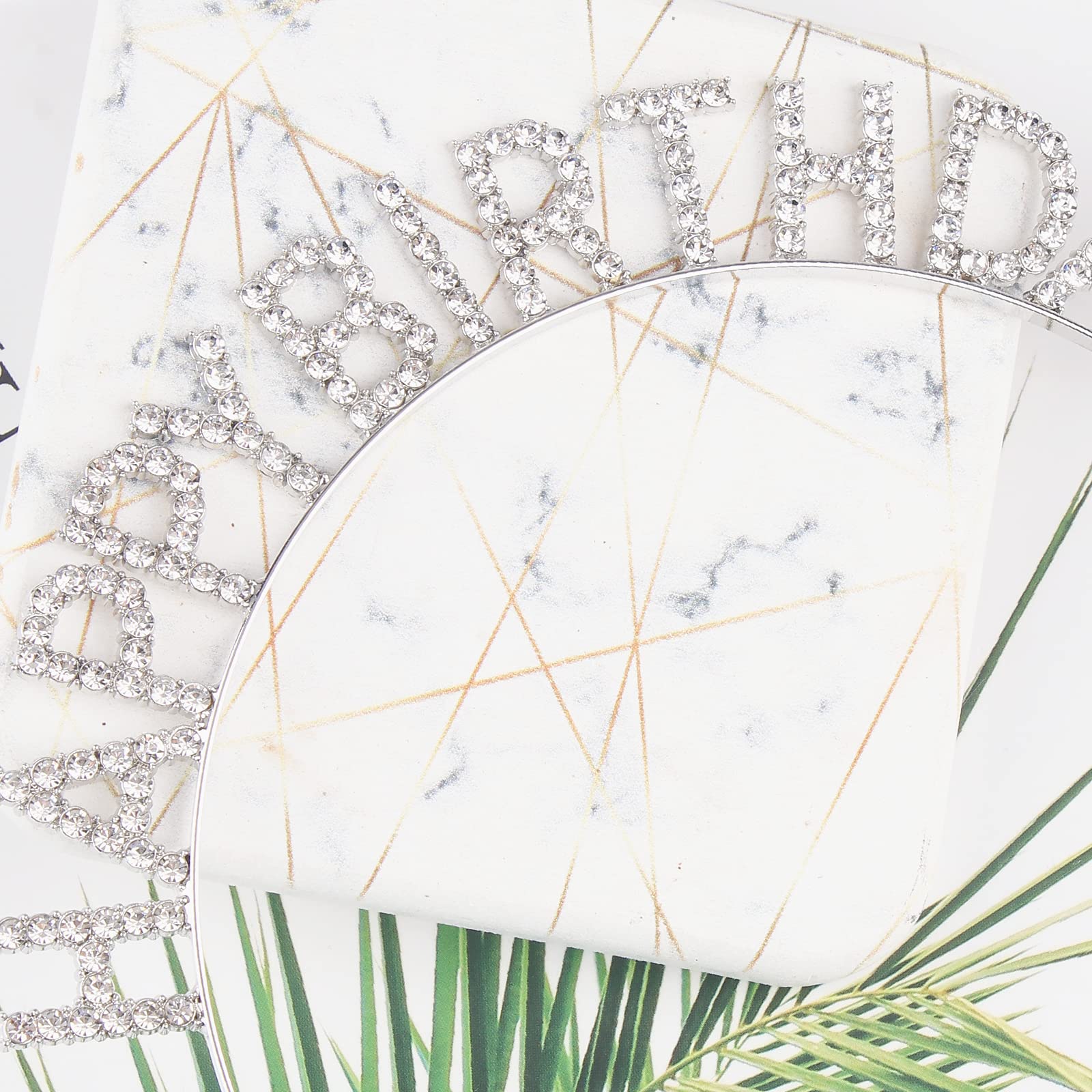 **CIEHER Rhinestone Birthday Tiara - Silver Queen Crown for Women & Girls | Elegant Birthday Headband & Party Accessories | Perfect for Birthday Celebrations, Bachelorette Parties & Special Events**