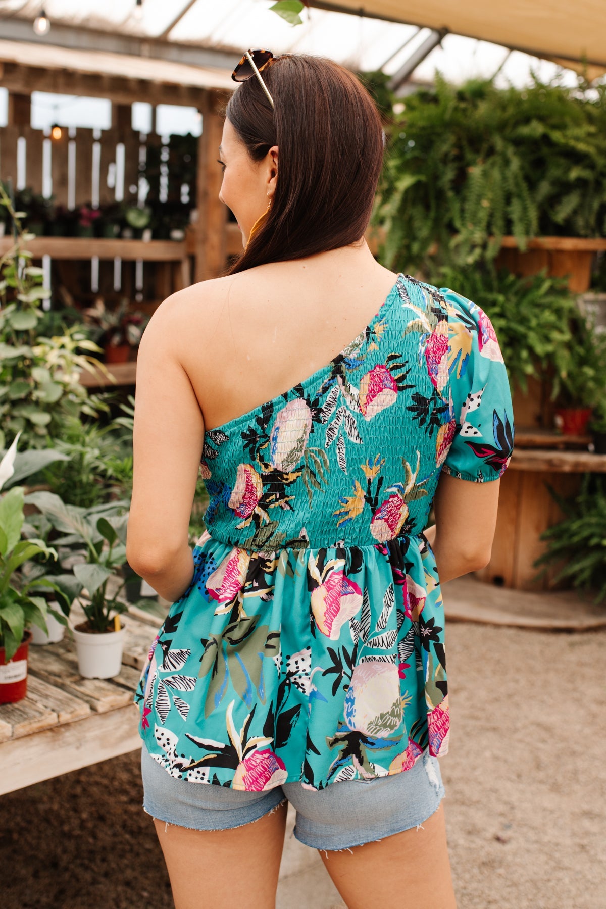 Emerald Green Day Trip Blouse for Women - Casual & Elegant Top for Travel, Office, and Weekend Outings