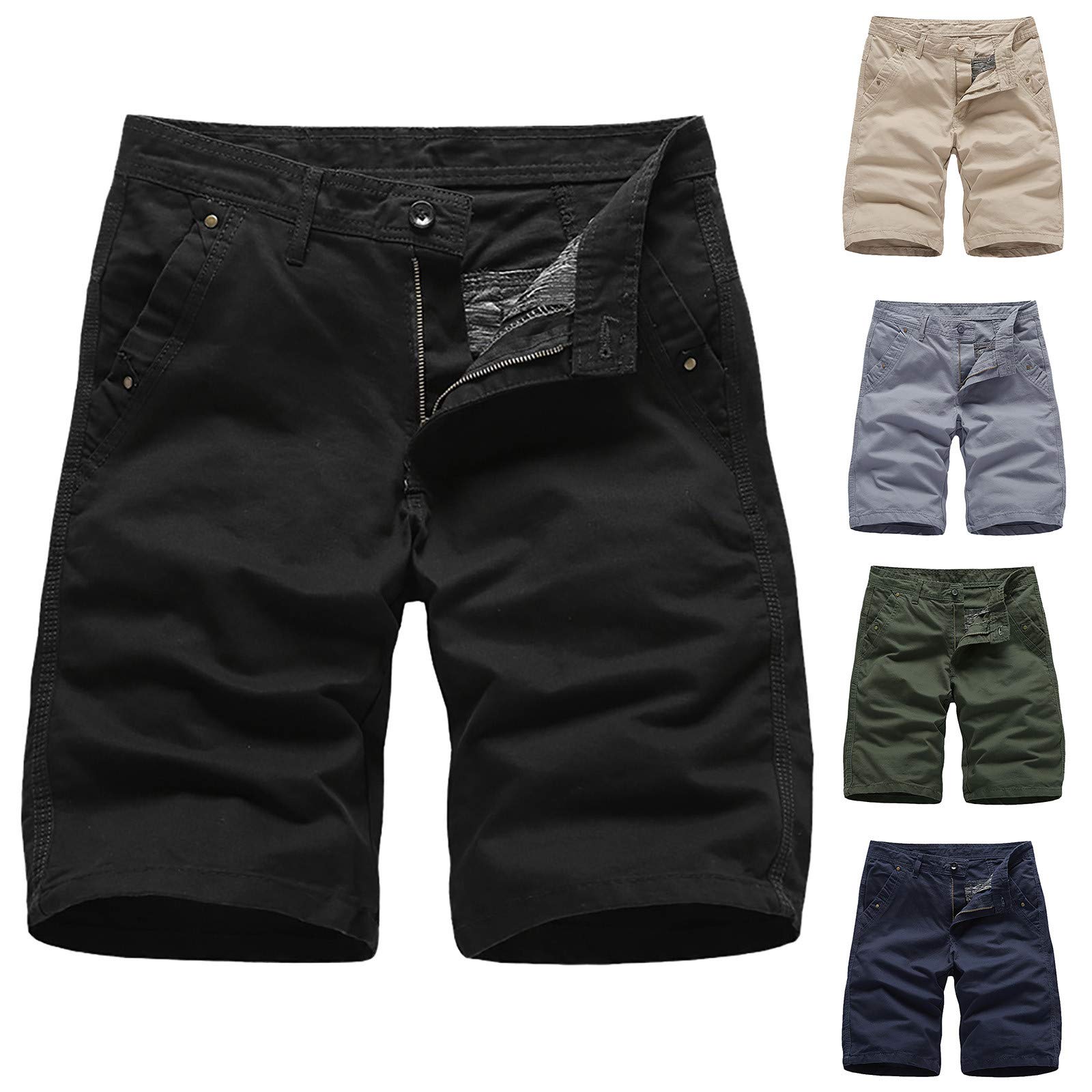 Men's Cargo Pants - Casual Solid Sports Shorts with Pockets | Straight Fit Gym Shorts for Bodybuilding & Workout | Perfect for Training, Jogging & Outdoor Activities