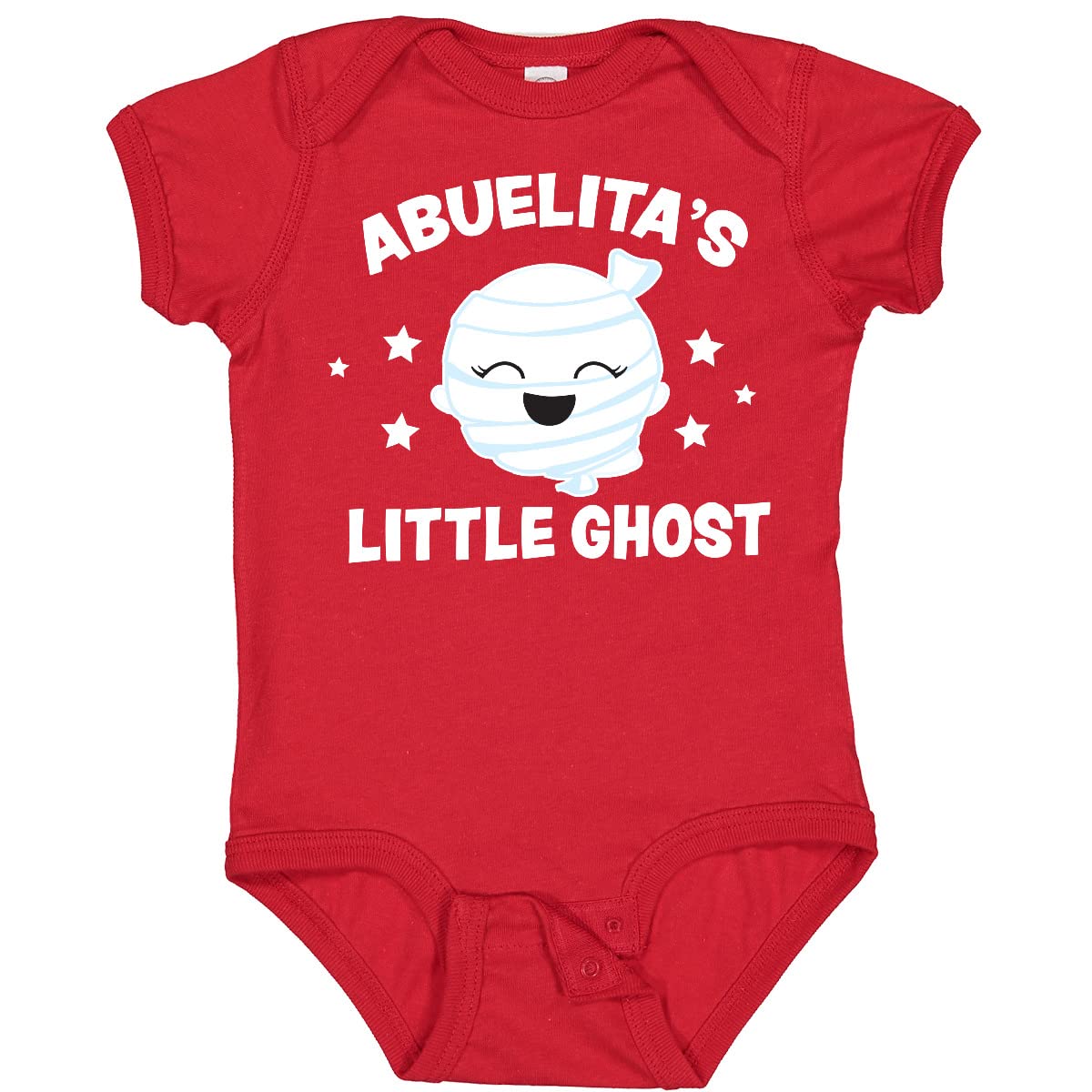 Inktastic Cute Abuelita's Little Ghost with Stars Baby Bodysuit - Soft Cotton Onesie for Infants & Toddlers - Perfect for Halloween, Diaper Parties & Family Photos