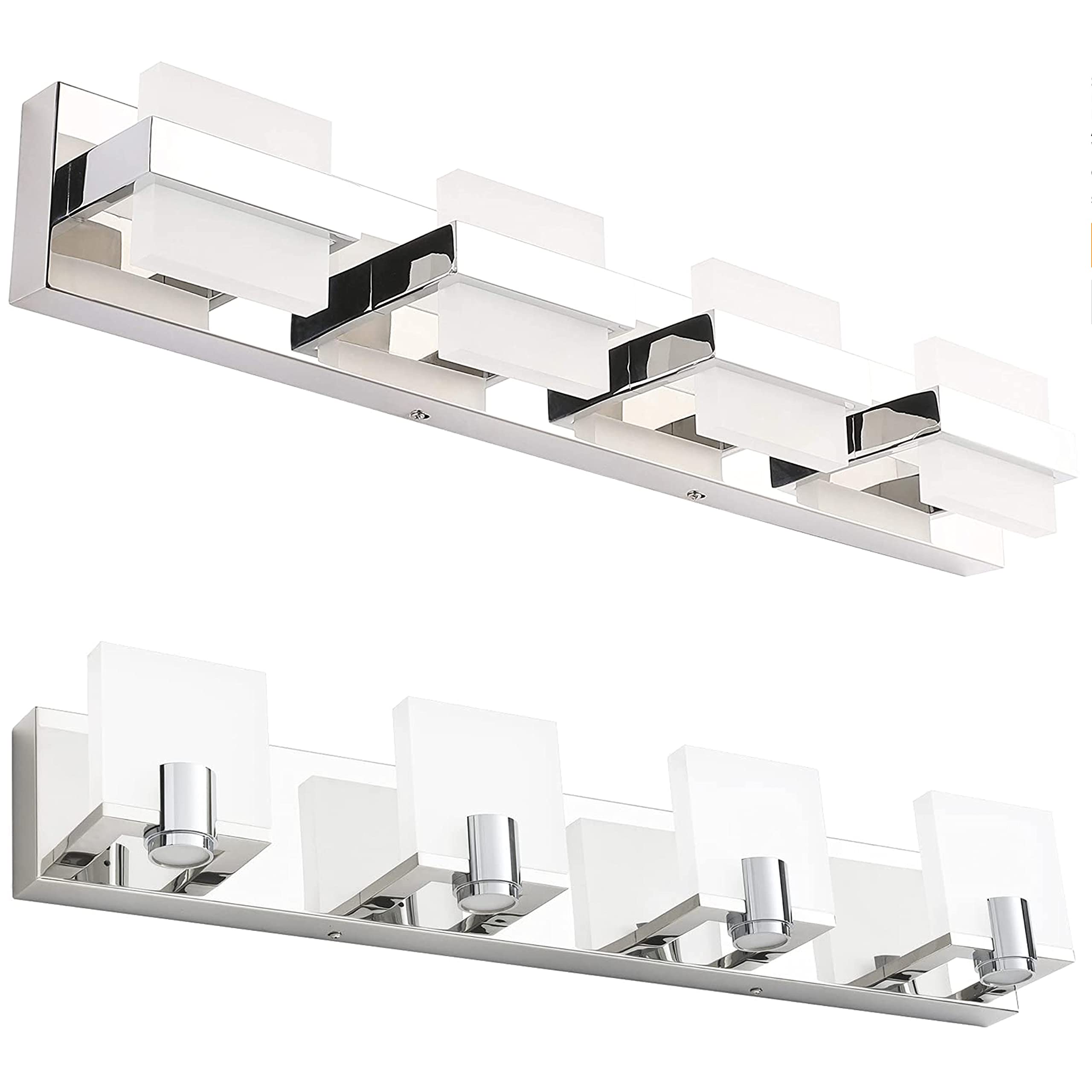 SOLFART Modern Dimmable LED Vanity Light with Gloss Chrome Finish - Perfect for Bathroom, Bedroom, and Dressing Room Makeup Area