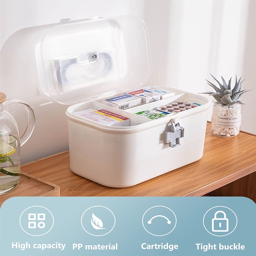 Cheaonglove Large First Aid Kit - Portable Medicine Storage Box with Modern Design, White, Unisex - Perfect for Home, Office, Travel & Emergency Preparedness