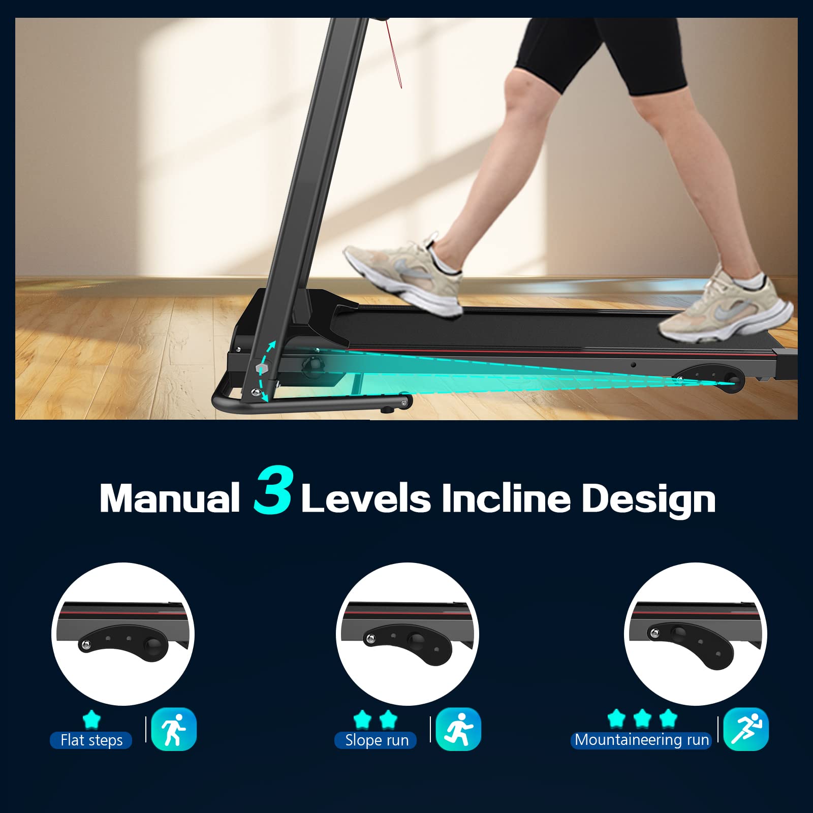 Foldable Electric Treadmill with Incline - 5