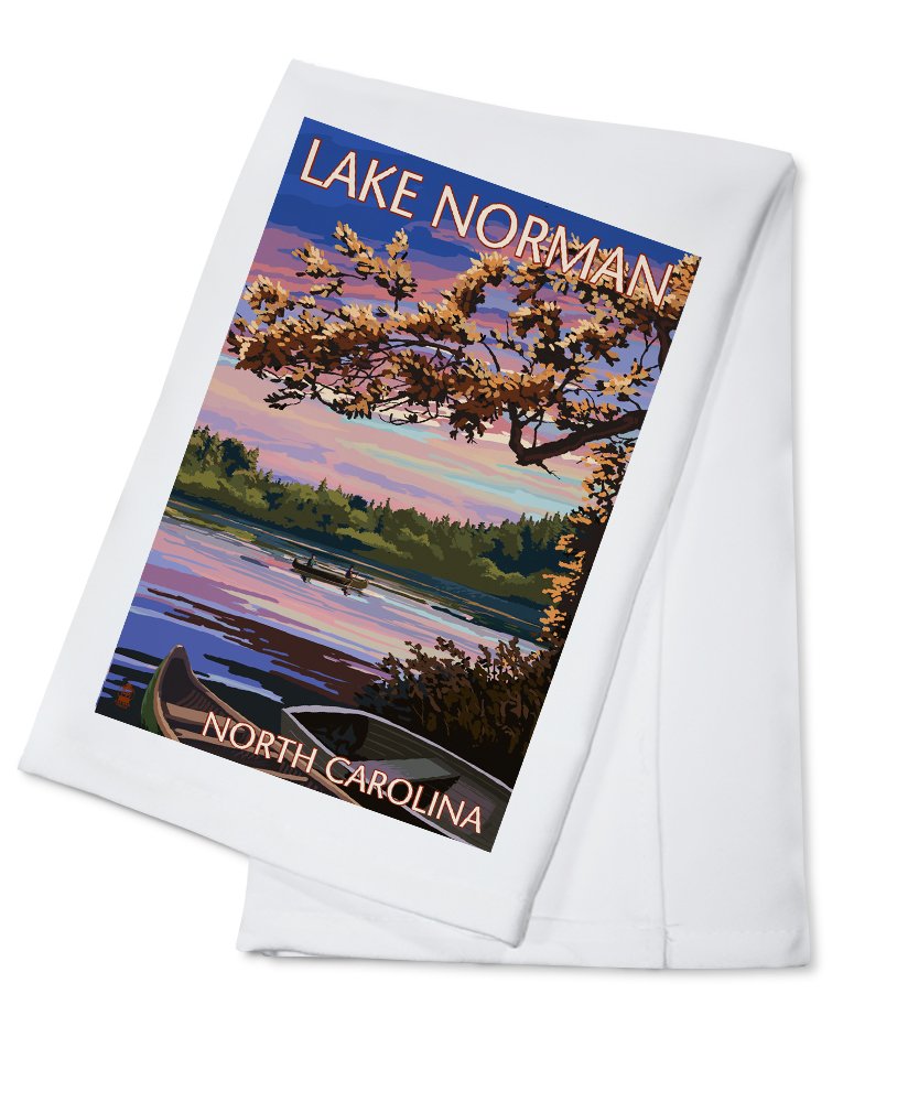 Lake Norman North Carolina Lake Scene at Dusk - 100% Cotton Tea Towel | Decorative Hand Towel for Kitchen & Home | Perfect for Dish Drying, Gift Giving & Farmhouse Decor