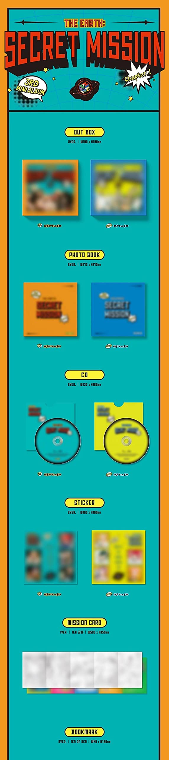 MCND The Earth: Secret Mission Chapter.1 3rd Mini Album - K-Pop CD with Random Poster, Photobook, Stickers & Collectible Cards Set | Perfect for K-Pop Fans, Album Collectors and Gift Giving