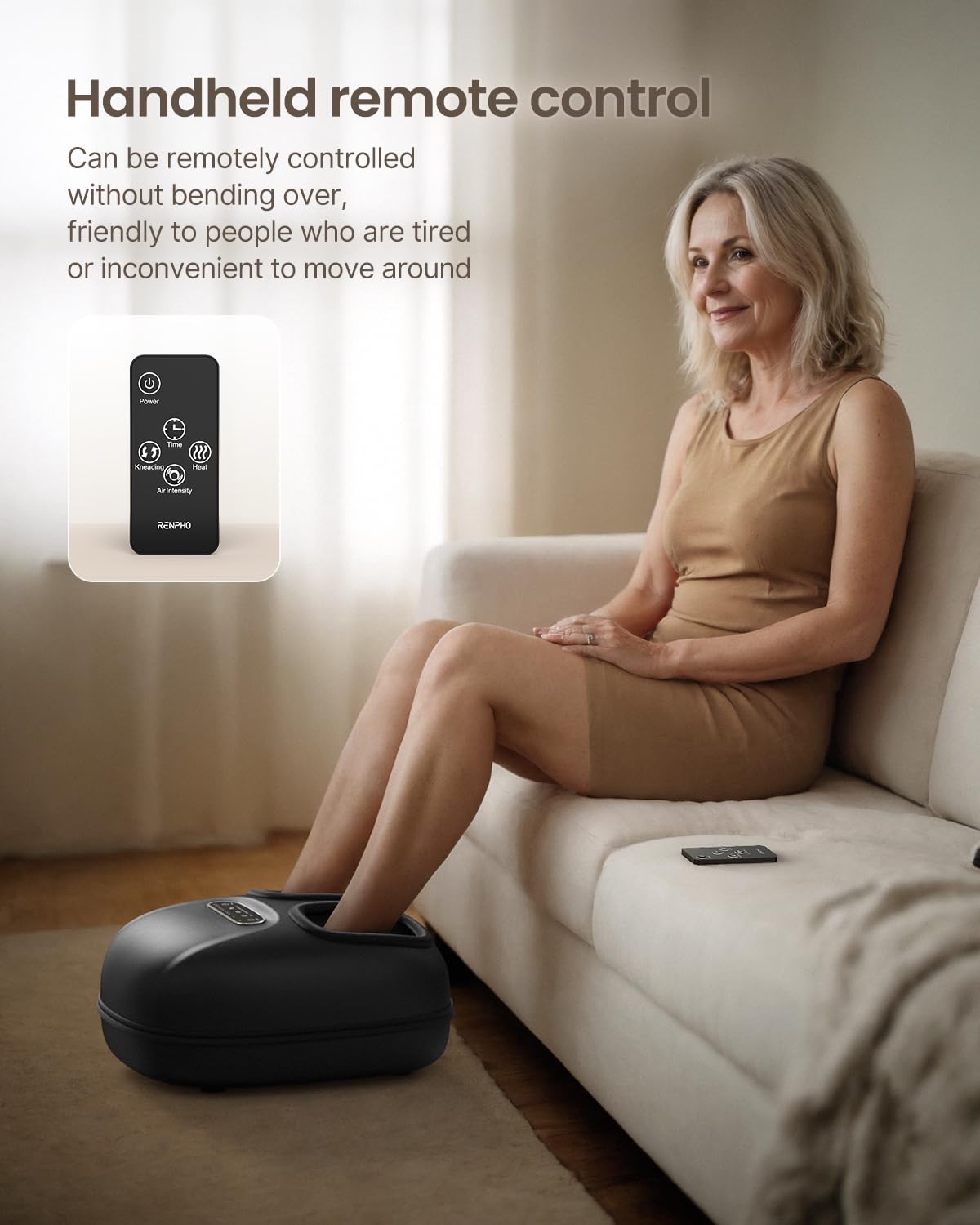 RENPHO Shiatsu Foot Massager with Heat - FSA HSA Approved, Remote Control for Plantar Fasciitis Relief, Perfect Gift for Women & Men (Fits Up to Size 11) - Ideal for Home Relaxation, Foot Pain Relief, and Stress Relief After Work