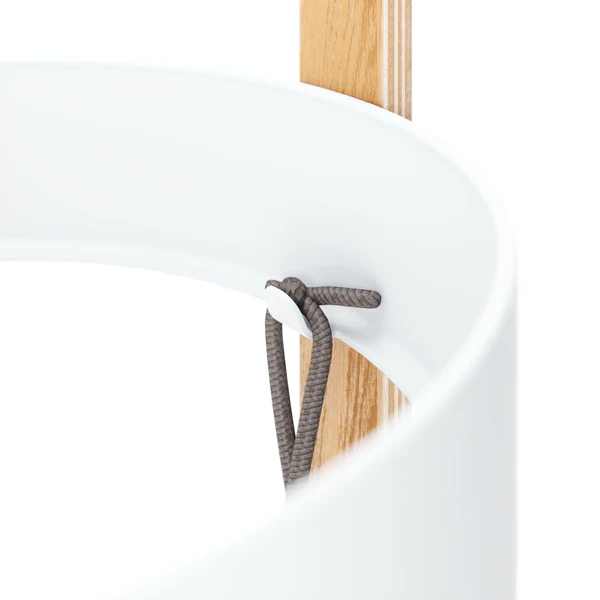 Bellwood Umbrella Stand - White & Natural Wood - Stylish Entryway Organizer for Home & Office Decor