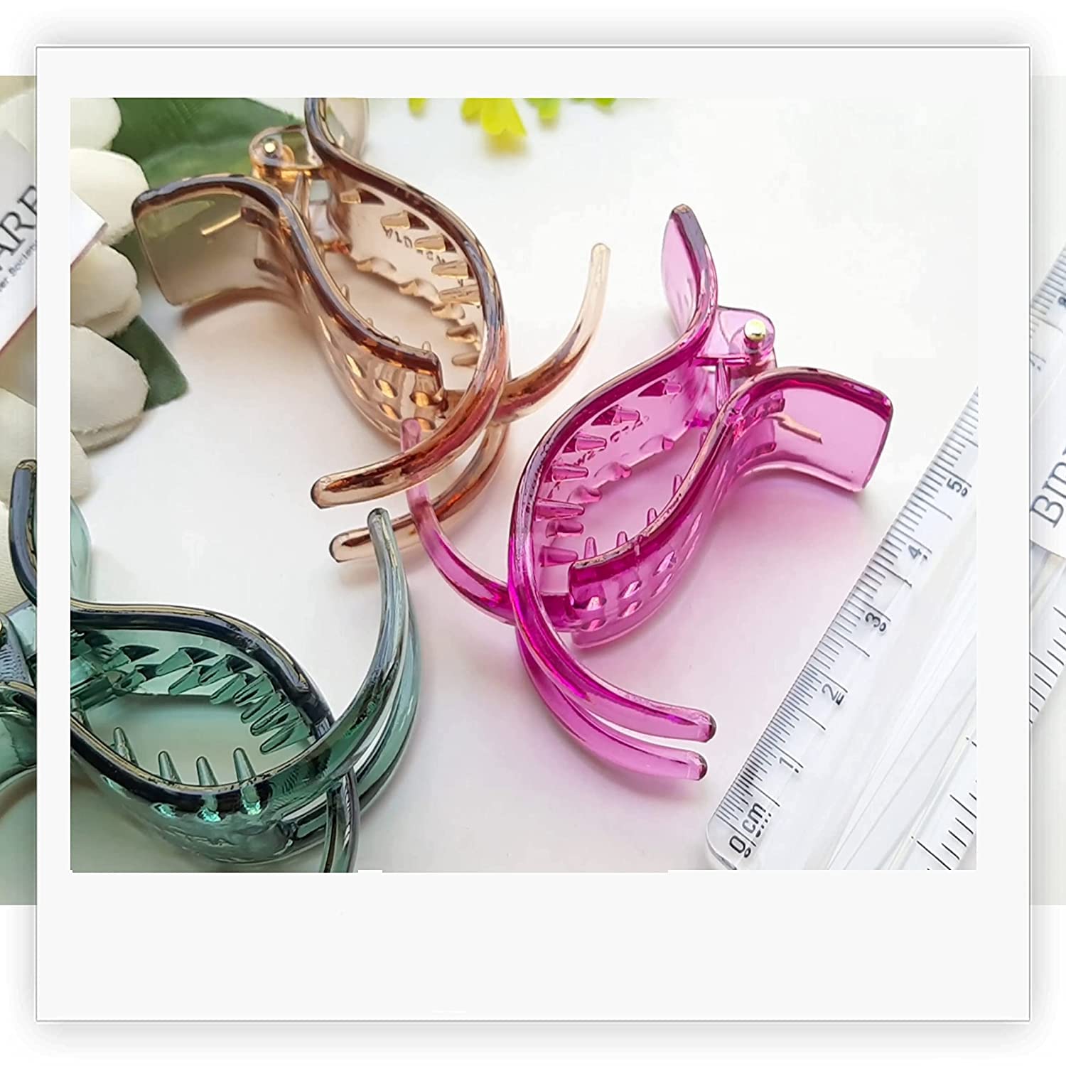 SIYAA Medium Plastic Hair Clutch for Women - Trendy Hair Clips & Claw Clutchers (Pack of 6) for Ponytails, Buns & Everyday Styling
