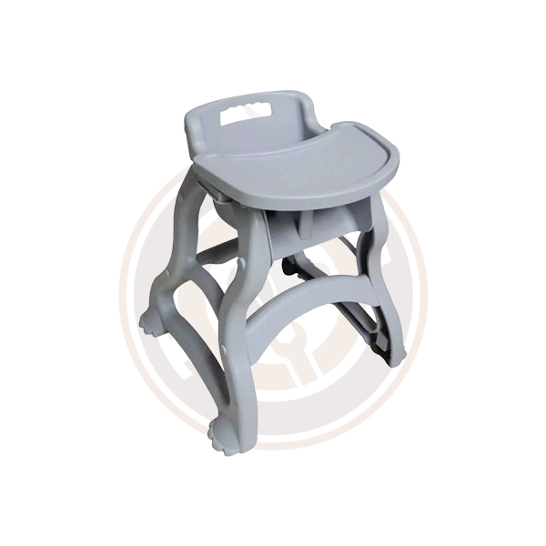 Omcan 80163 Gray Baby Diner High Chair with Removable Tray - Safe & Adjustable for Toddlers - Perfect for Dining, Feeding, and Playtime at Home or Restaurant