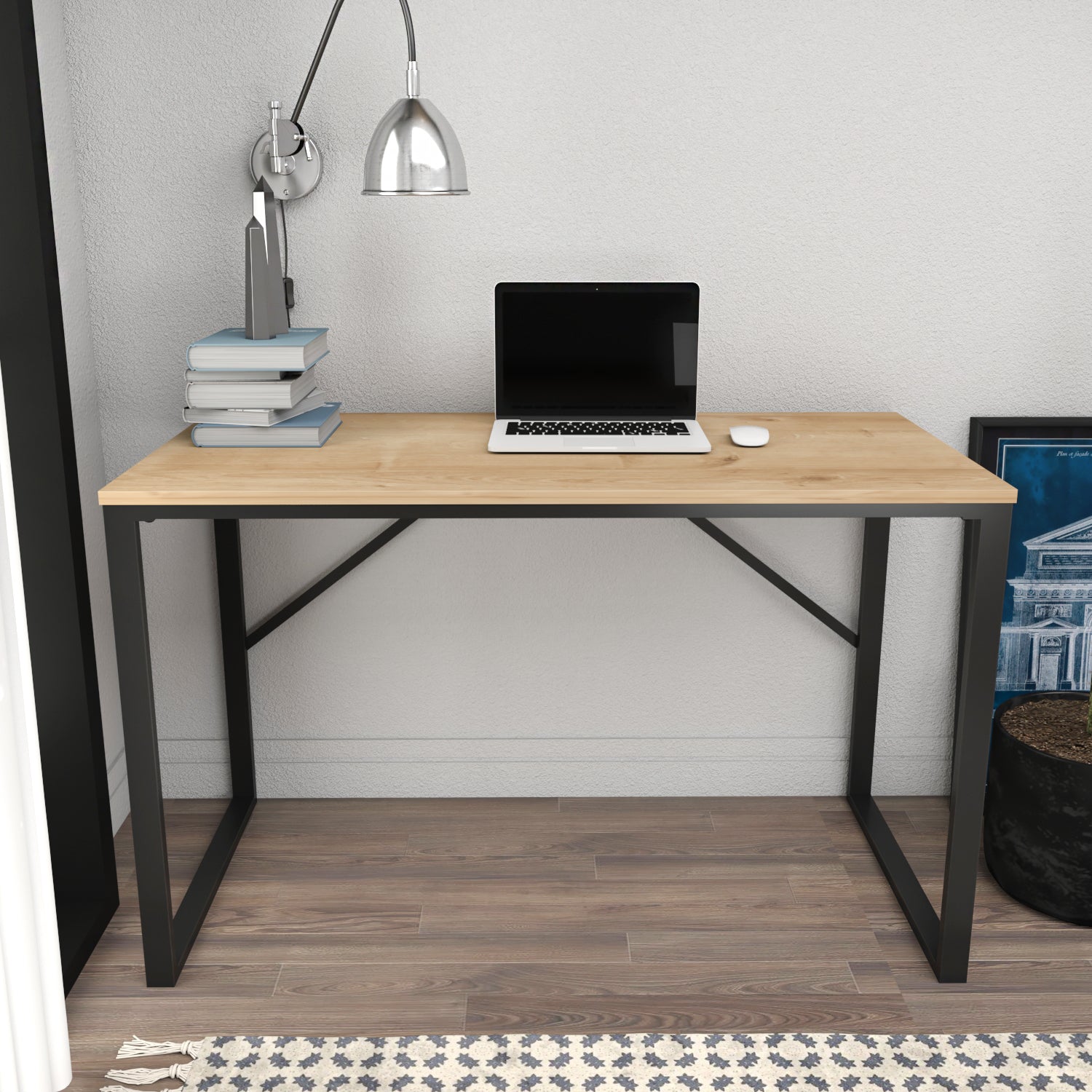 Layton Desk - Modern Home Office Desk with Storage, Ergonomic Design for Work & Study | Perfect for Small Spaces & Remote Work