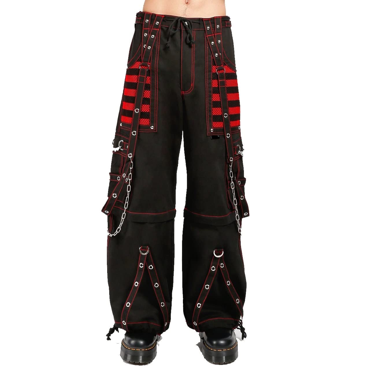 Gothic Punk Rock Emo Bondage Pants for Men - Black & Pink Alternative Shorts | USA | Perfect for Concerts, Halloween, and Alternative Fashion