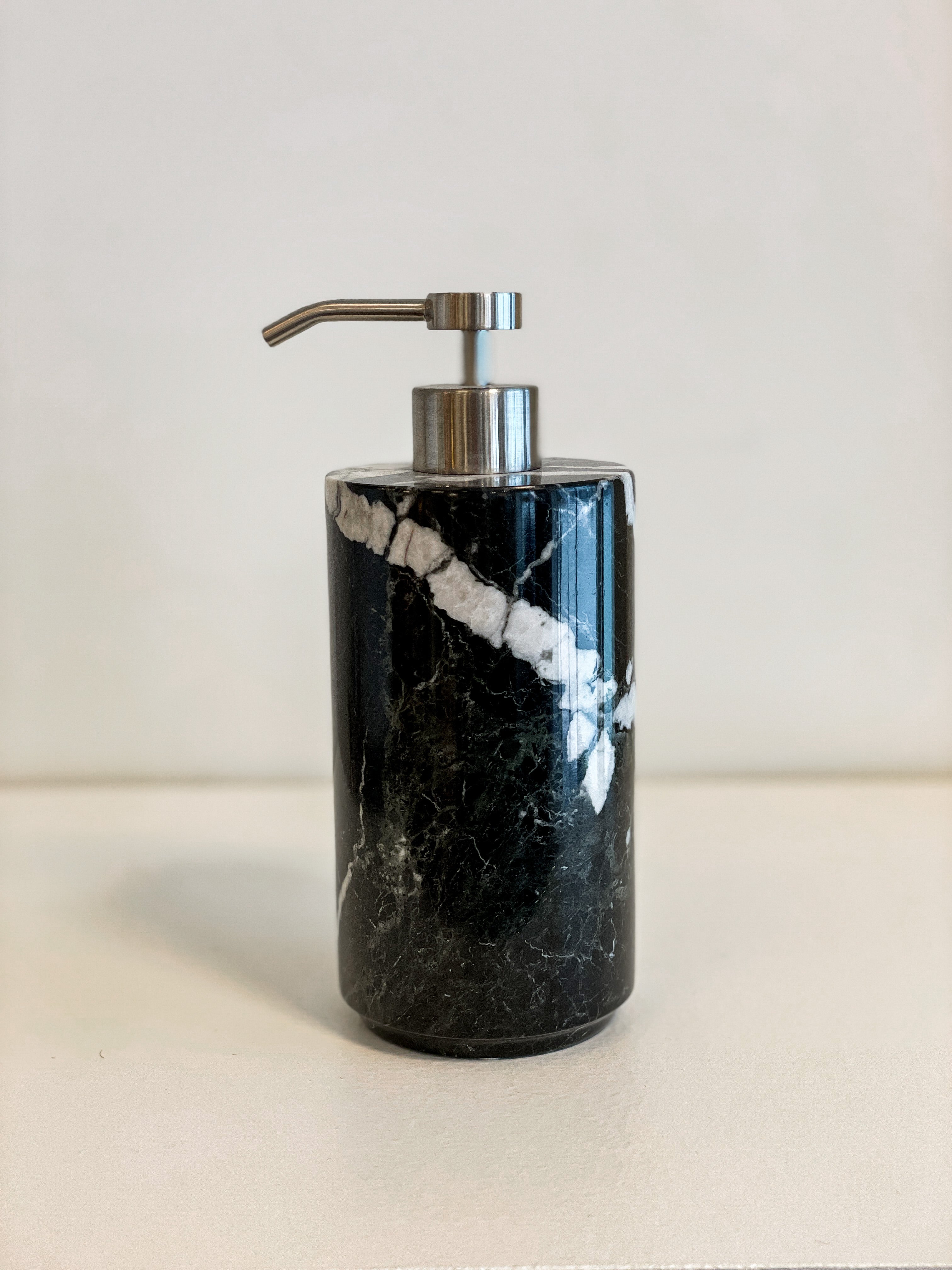 Black Zebra Marble Soap Dispenser - Elegant Bathroom Decor for Modern Homes | Perfect for Kitchen, Bathroom, and Guest Washroom