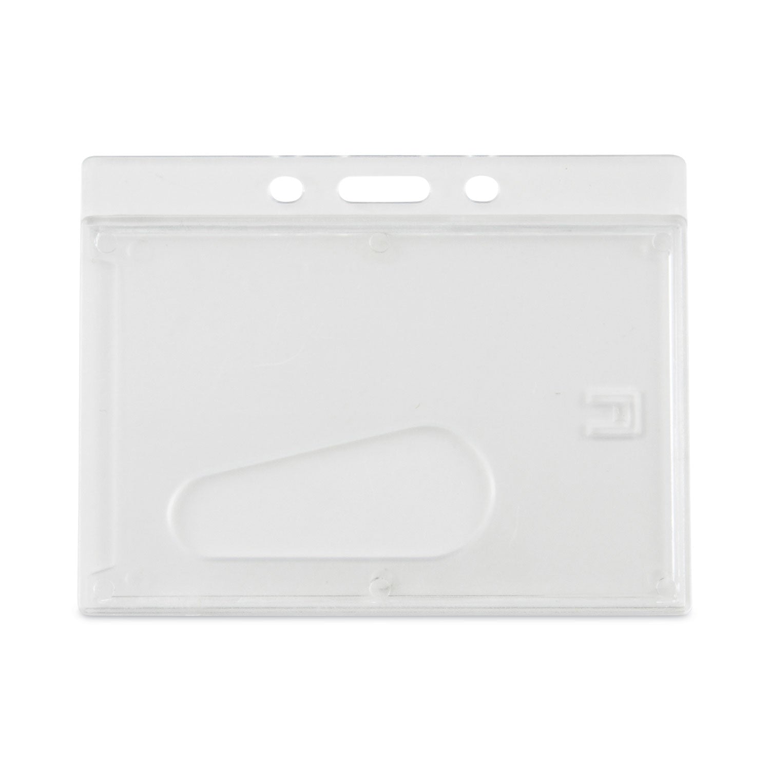 Frosted Horizontal Badge Holders - 25 Pack Rigid ID Card Holders (3.68