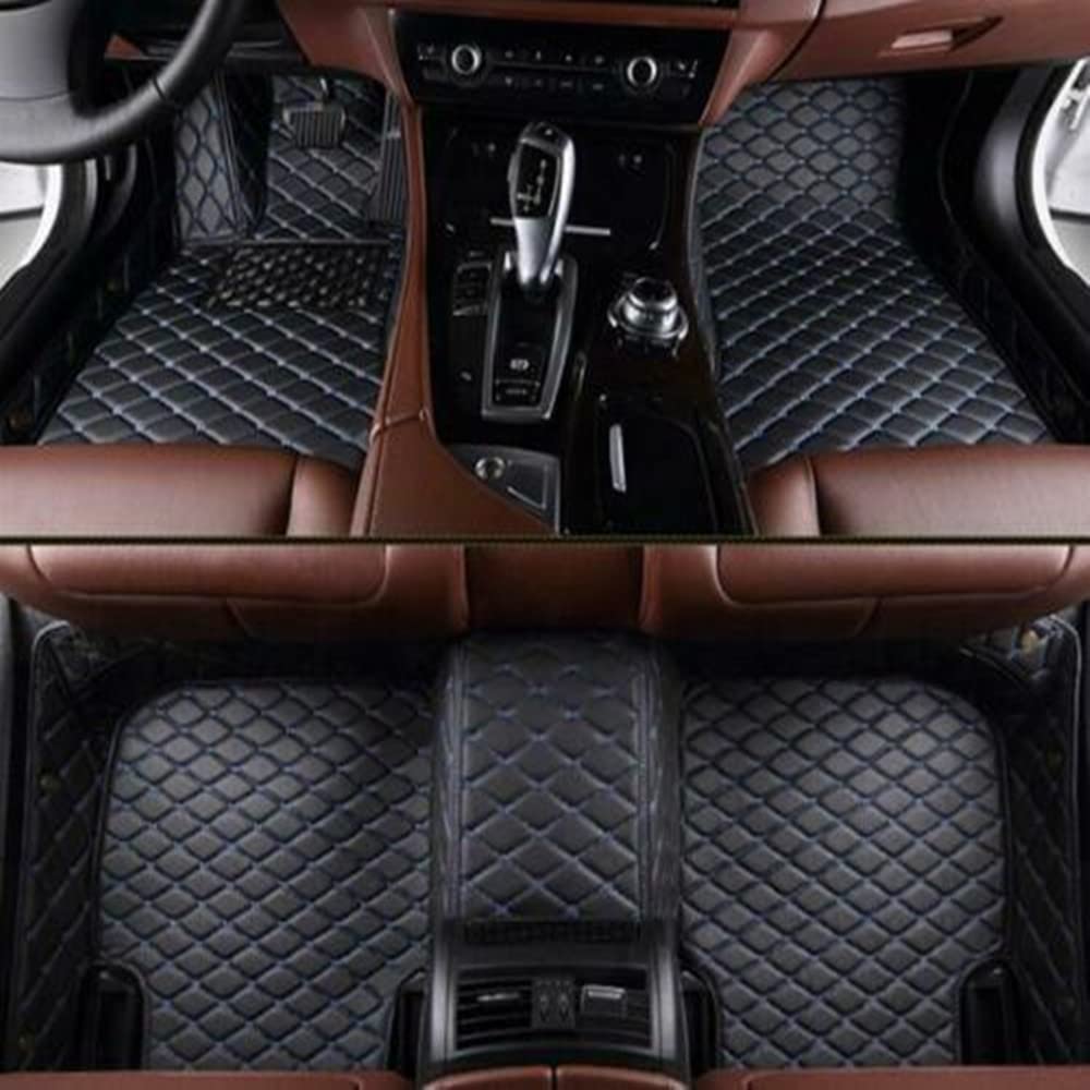 Premium Custom Car Floor Mats for Ford EcoSport, Edge, Ranger, Mustang, Escape, Explorer, Focus, Fusion 2006-2022 - All-Weather Protection & Perfect Fit (Black & Blue) - Ideal for Road Trips, Daily Commutes, and Off-Road Adventures
