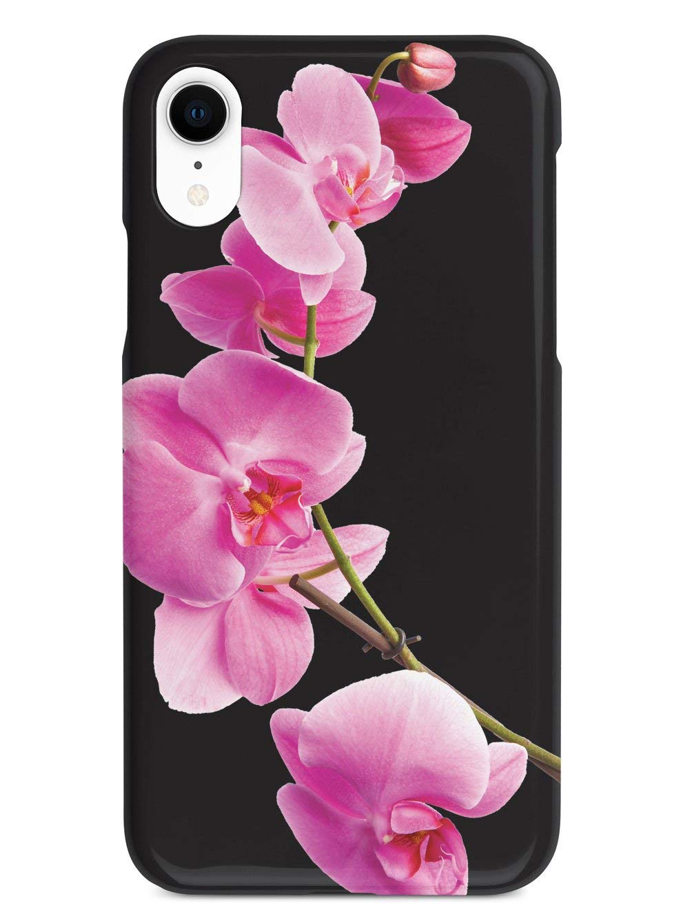 **Inspired Cases - Premium 3D Textured Protective Phone Case Compatible with Apple iPhone XR - Shockproof & Anti-Scratch - Pink Orchid & Black - Perfect for Daily Use, Travel & Outdoor Activities**