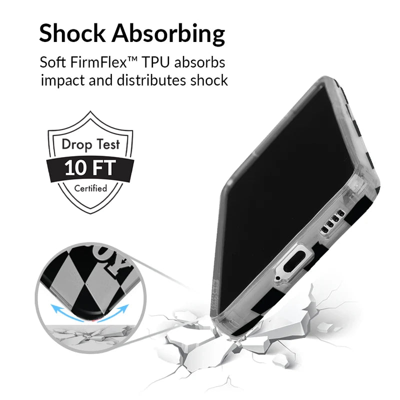 Playboy Checkmate Clear Samsung Phone Case - Stylish & Protective Cover for Galaxy S21/S20/Note 20 - Perfect for Everyday Use & Fashion Statement