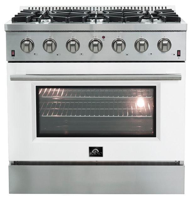 Forno Galiano Gold Professional 36-Inch 5.32 cu.ft Freestanding All Gas Range - FFSGS6244 36 | Premium Stainless Steel Gas Stove for Home Kitchen, Restaurant & Commercial Use