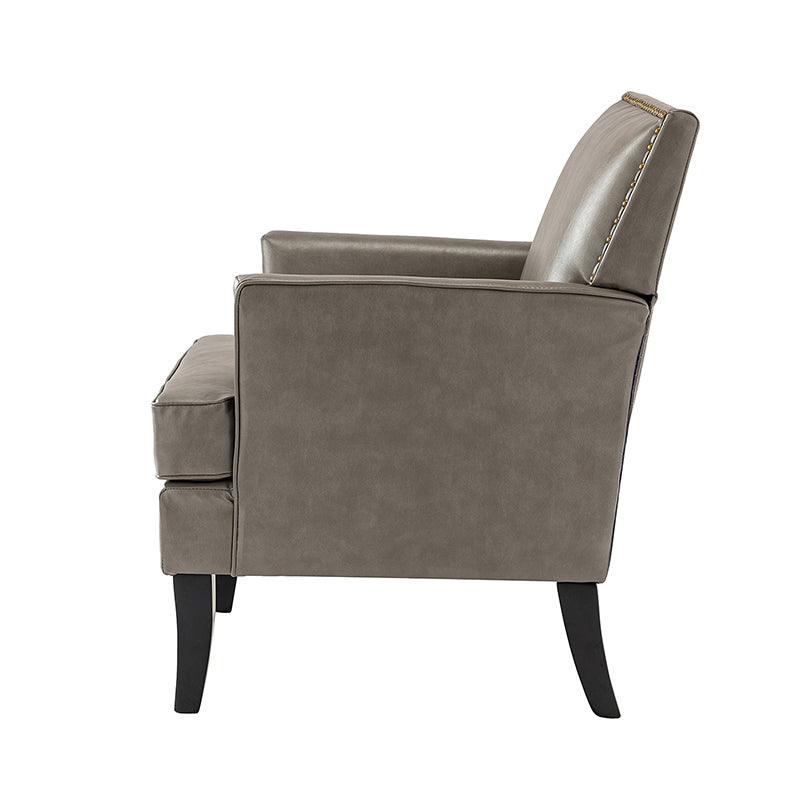 Fatima Vegan Leather Armchair - Modern PU Leather Lounge Chair for Living Room, Office & Bedroom - Eco-Friendly Faux Leather Accent Chair with Sturdy Metal Legs