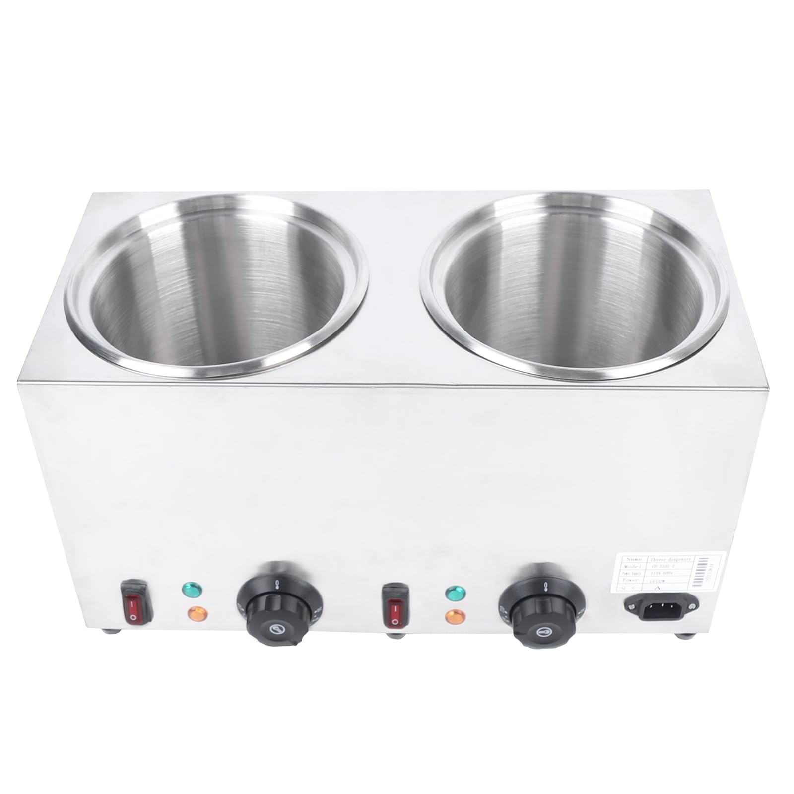 Commercial Electric Nacho Cheese Warmer with Heated Spout & Pump - 2L x 2 Double Head Square Cheese Melting Machine - Hot Fudge, Caramel & Butter Sauce Warmer with Temperature Control - Perfect for Movie Theaters, Stadiums & Food Trucks