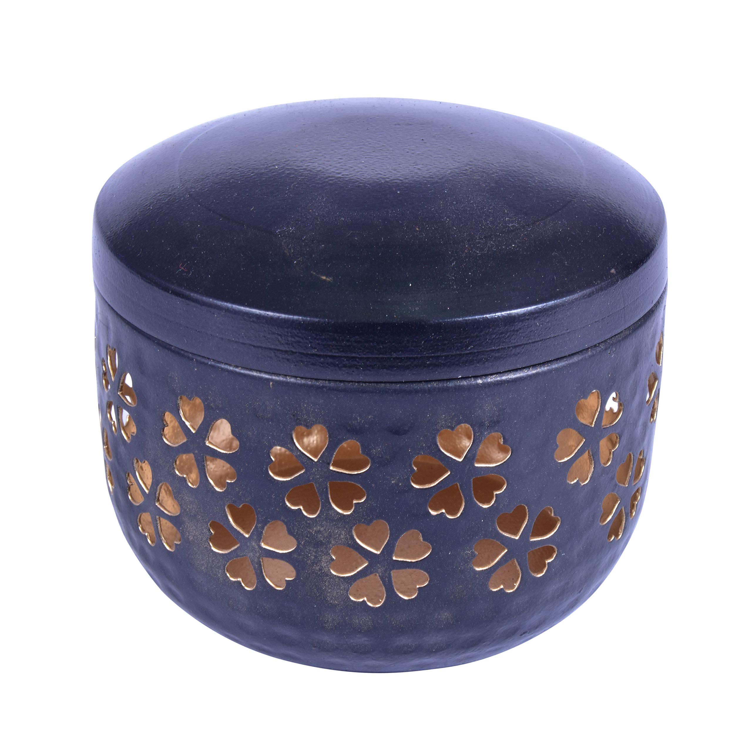 Handmade Romantic Black Tealight Candle Holder - Wedding Table Decor, Party Centerpiece, Home Décor & Aromatherapy Votive - Perfect for Romantic Dinners, Spa Nights and Holiday Decorations