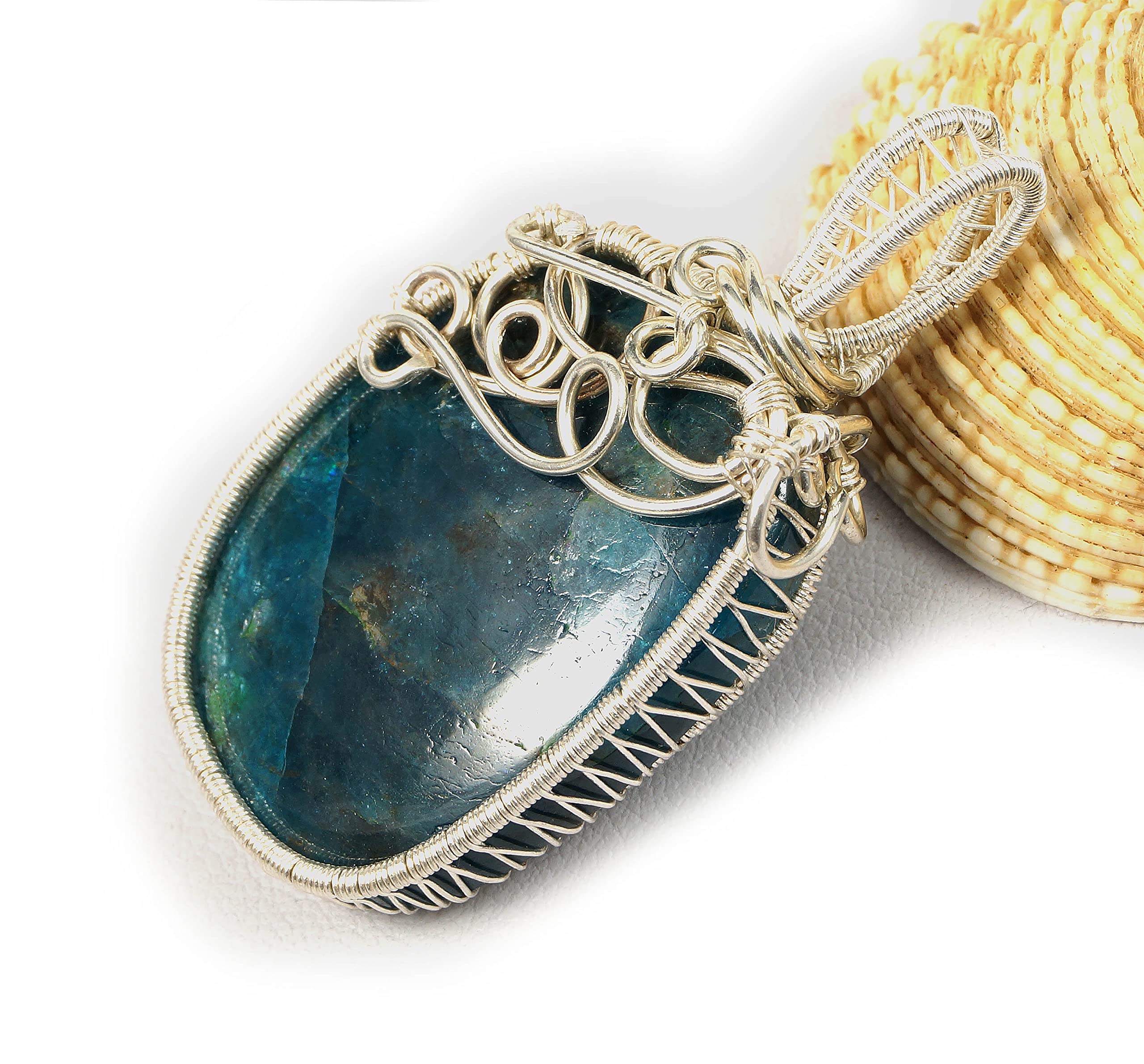 Blue Apatite Sterling Silver Pendant - Handcrafted Artisan Jewelry for Women, Gift for Her & Mom | No Chain Included | Perfect for Birthdays, Anniversaries & Special Occasions