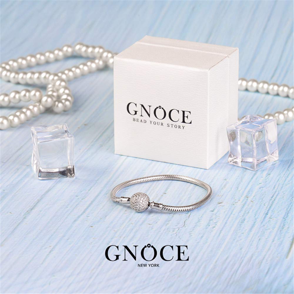 GNOCE 925 Sterling Silver Skull Charm Bracelet for Women - Adjustable Snake Chain with Safety Clasp, Gothic Punk Jewelry Gift for Birthday, Halloween, Party & Everyday Wear