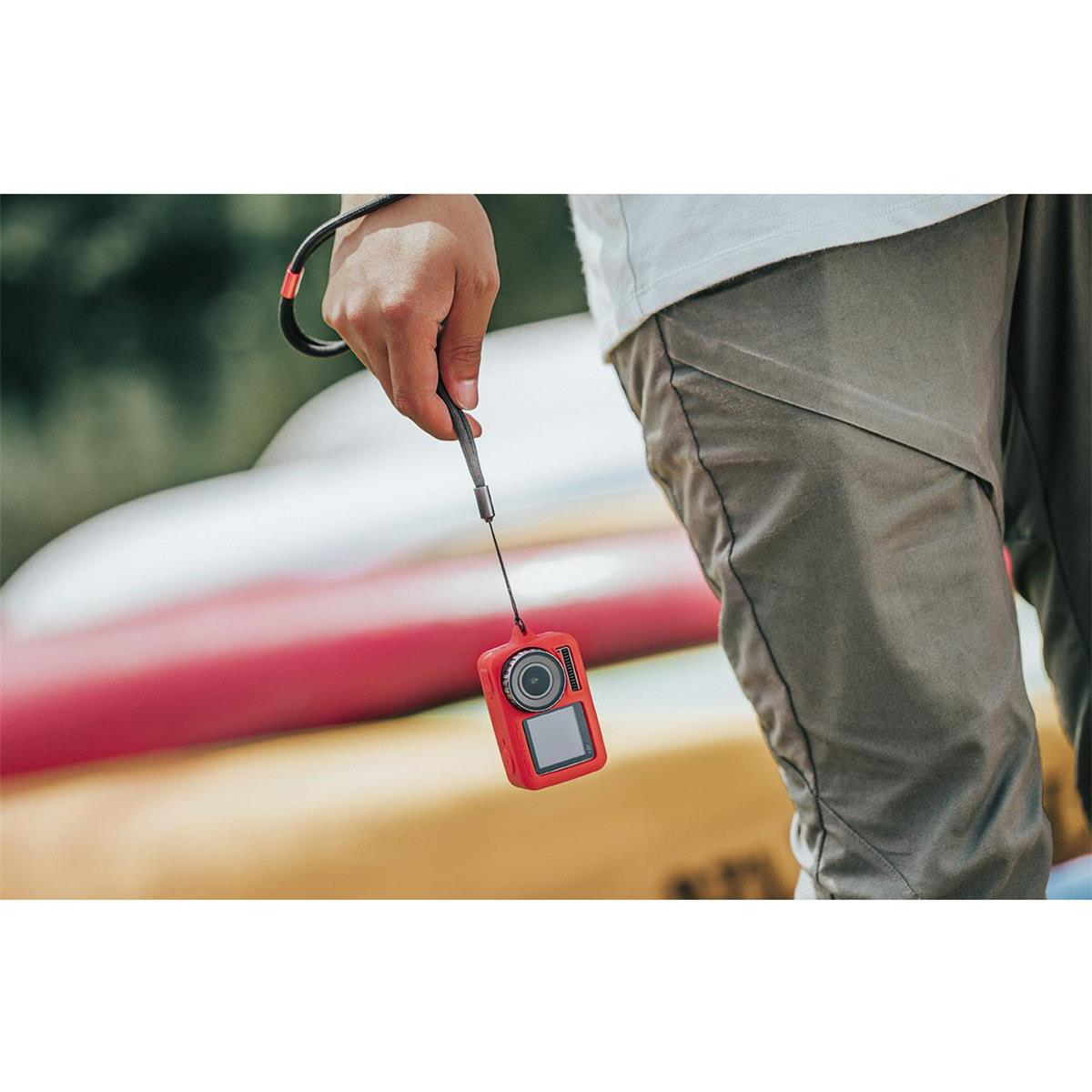 PGYTECH OSMO Action Silicone Rubber Protective Case (Red) - Durable Cover for DJI OSMO Action Camera - Perfect for Outdoor Adventures, Water Sports & Travel Photography