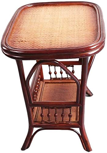 Brown Rattan Rectangular Side Table - 24