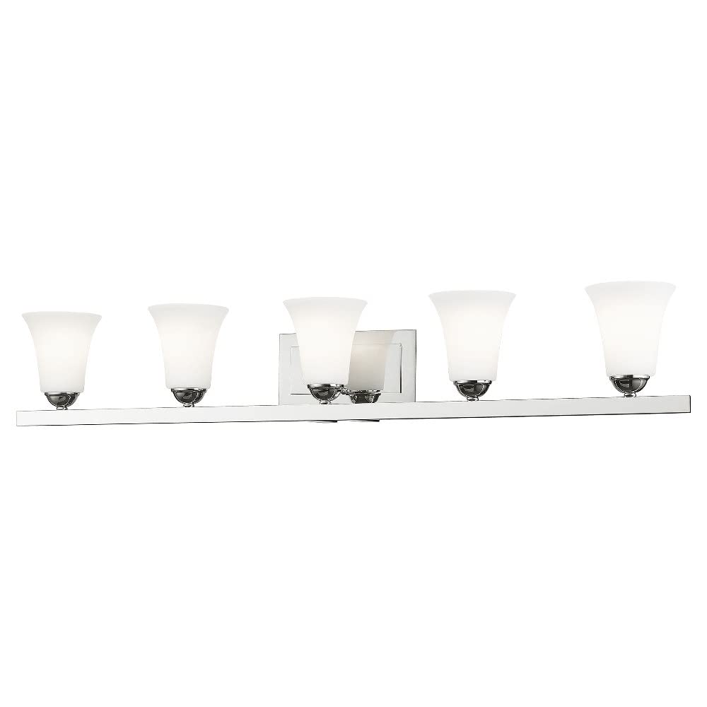 Livex Lighting 6485-05 Transitional 5-Light Bathroom Vanity Light - Polished Chrome Finish, Ridgedale Collection | Perfect for Modern Bathrooms, Powder Rooms & Spa-Like Retreats