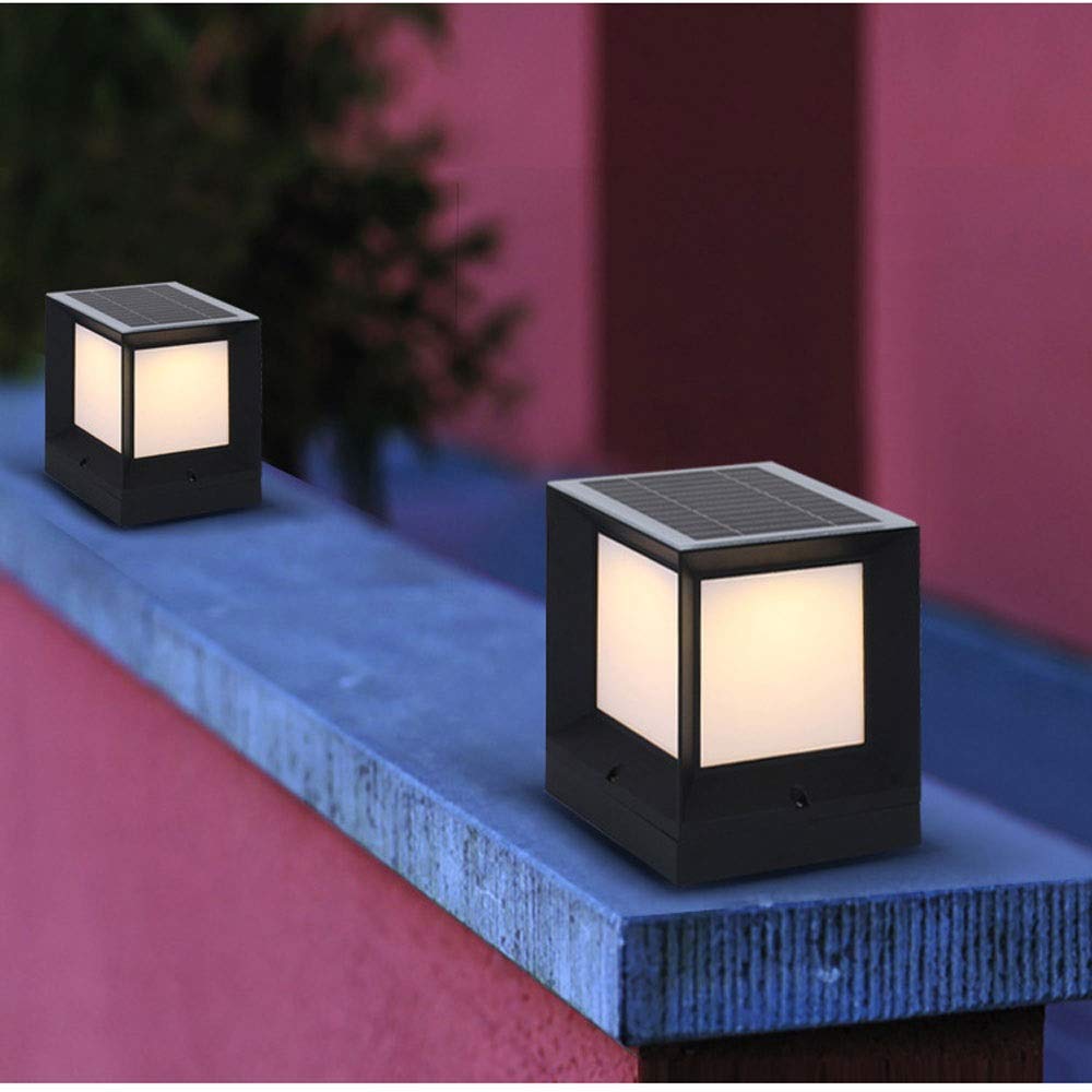 Solar Powered Outdoor Garden Lights - Waterproof Column Fence & Gate Pillar Lights for Villa, Community, Exterior Wall - Retro Industrial Style (Size XL) - Perfect for Pathways, Driveways, and Landscape Lighting