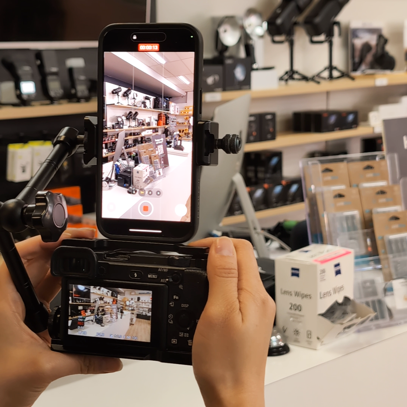 11-Inch Articulating Magic Friction Arm with Smartphone Mount - Perfect for Social Media Content Creation, Vlogging & Phone Photography